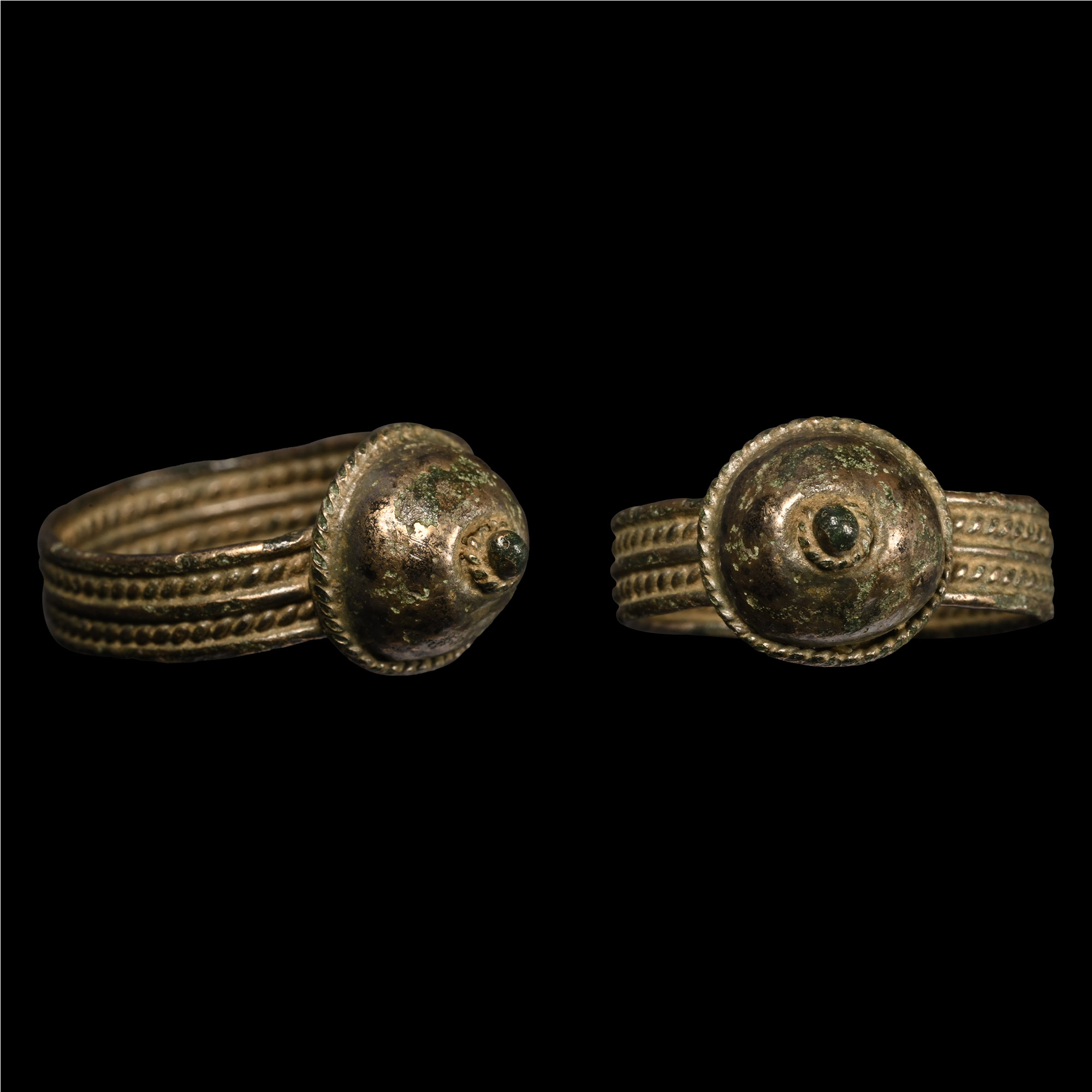 Large Byzantine Silver Ring with Architectural Dome