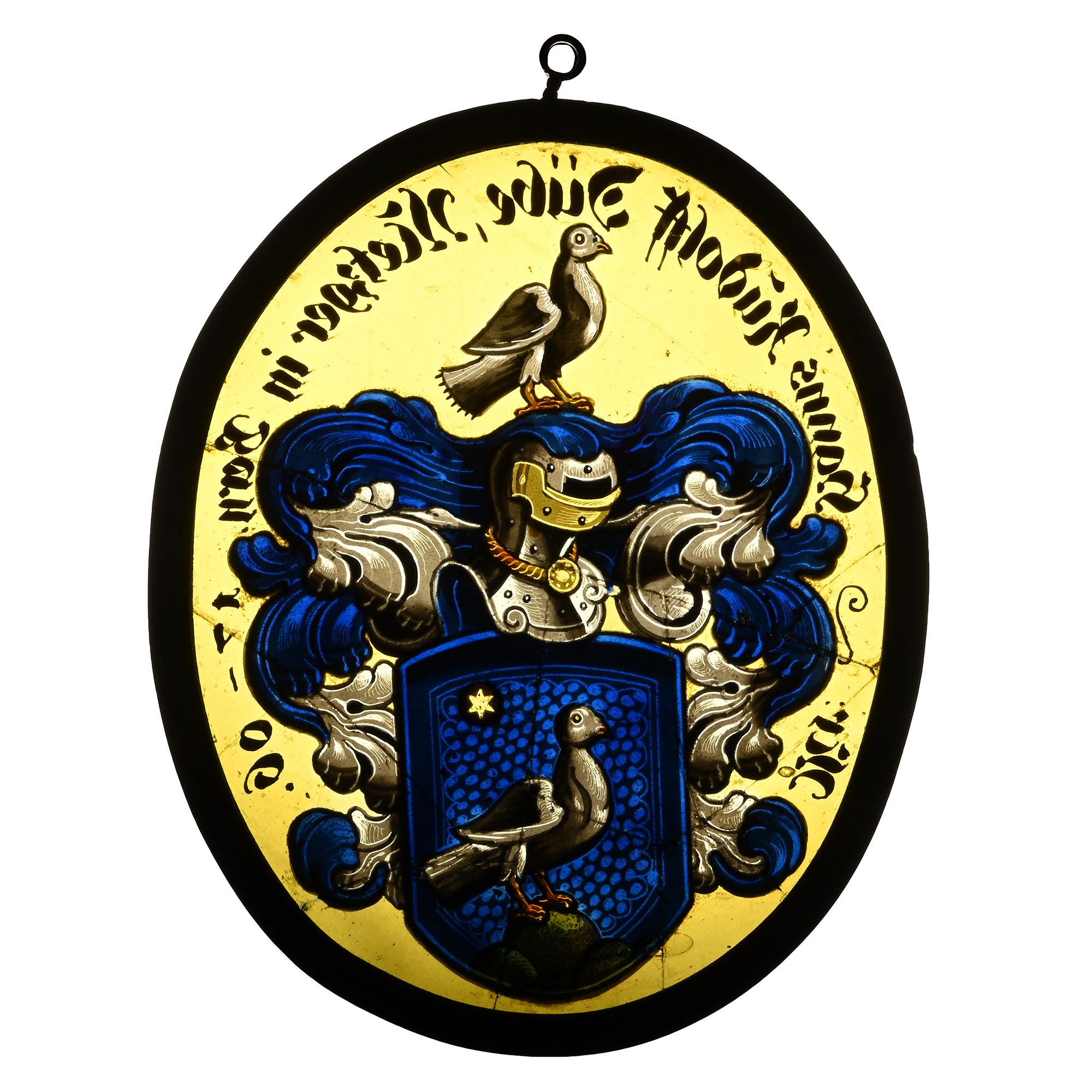 Post Medieval Stained Glass with Swiss Heraldic Motif