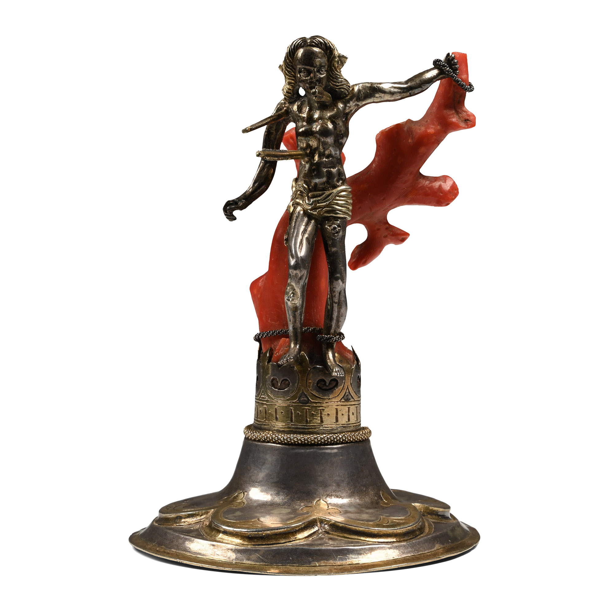 Renaissance Devotional Aid Depicting Saint Sebastian Tied to a Coral Branch