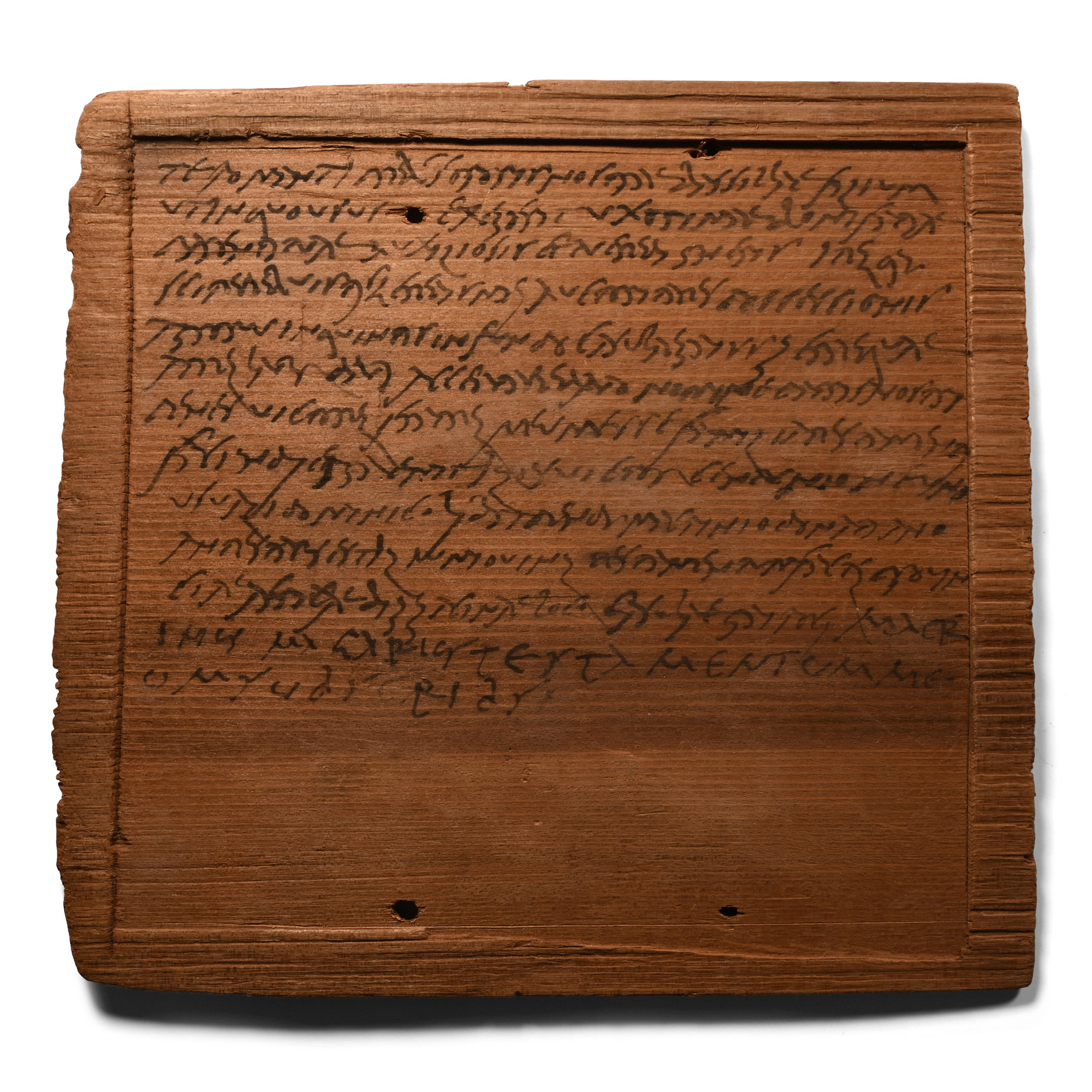Roman Inked Wooden Tablet, a Testament Overseen by Bonatianus with the Head Witness Being Iulius Lovianus