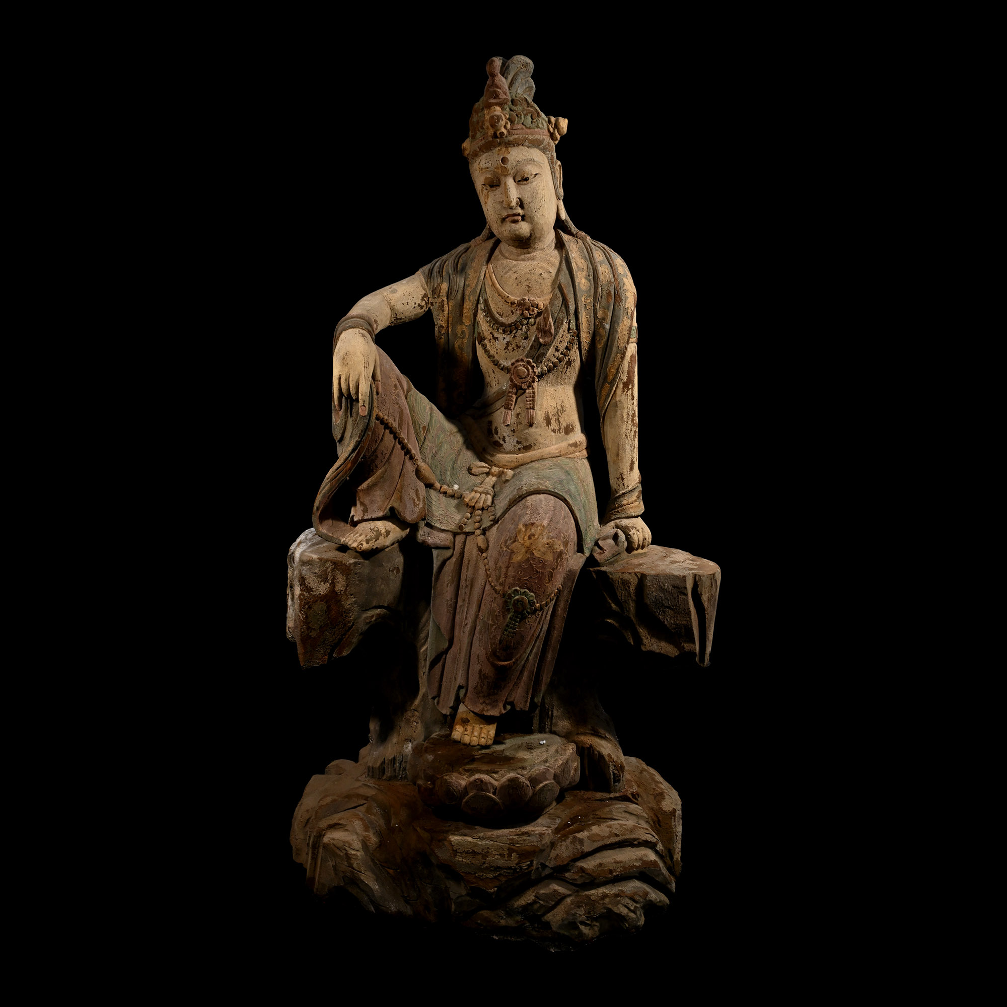 Chinese Wooden Guanyin Statue