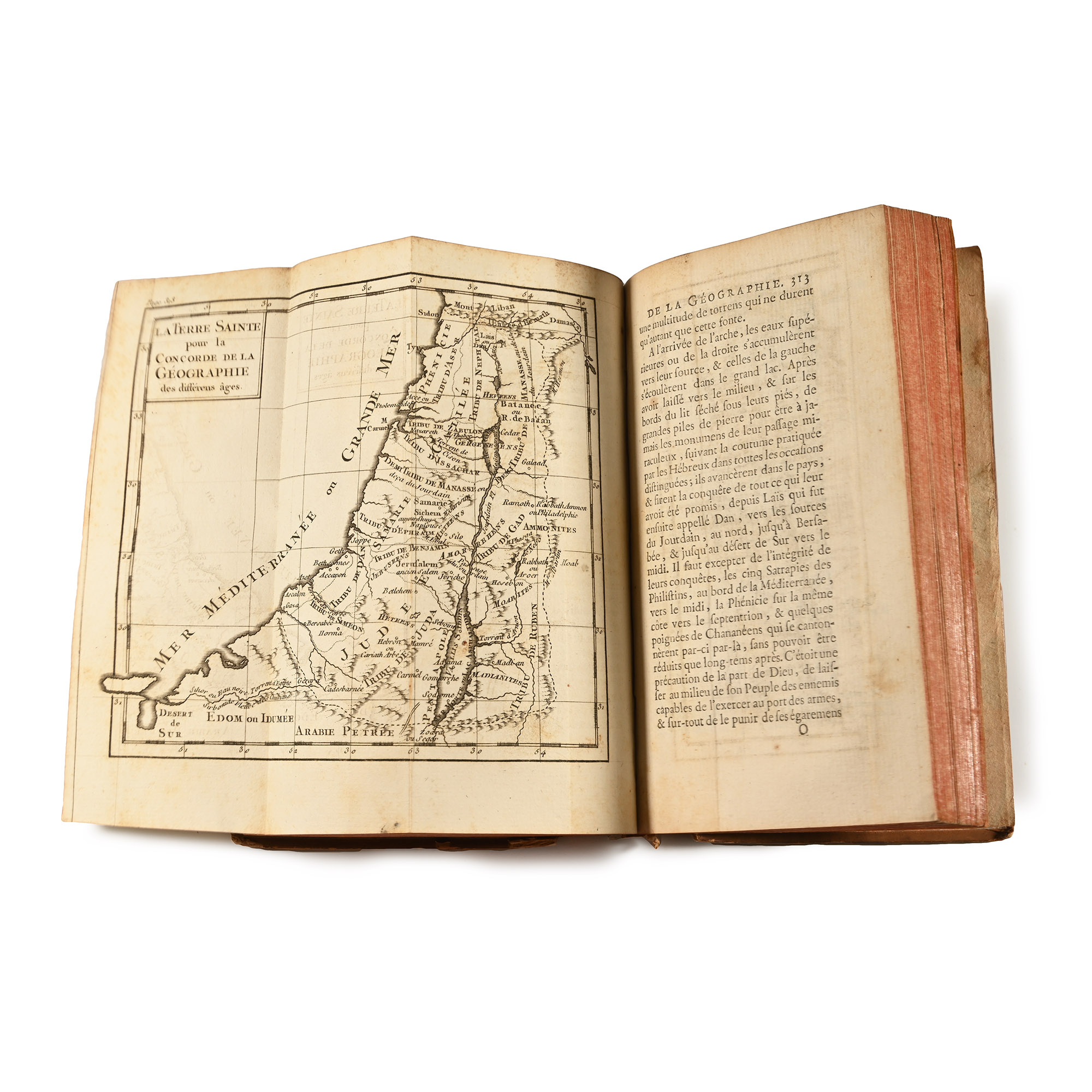 Leather Bound French Atlas - Concorde de la Geographie de Differens Ages
