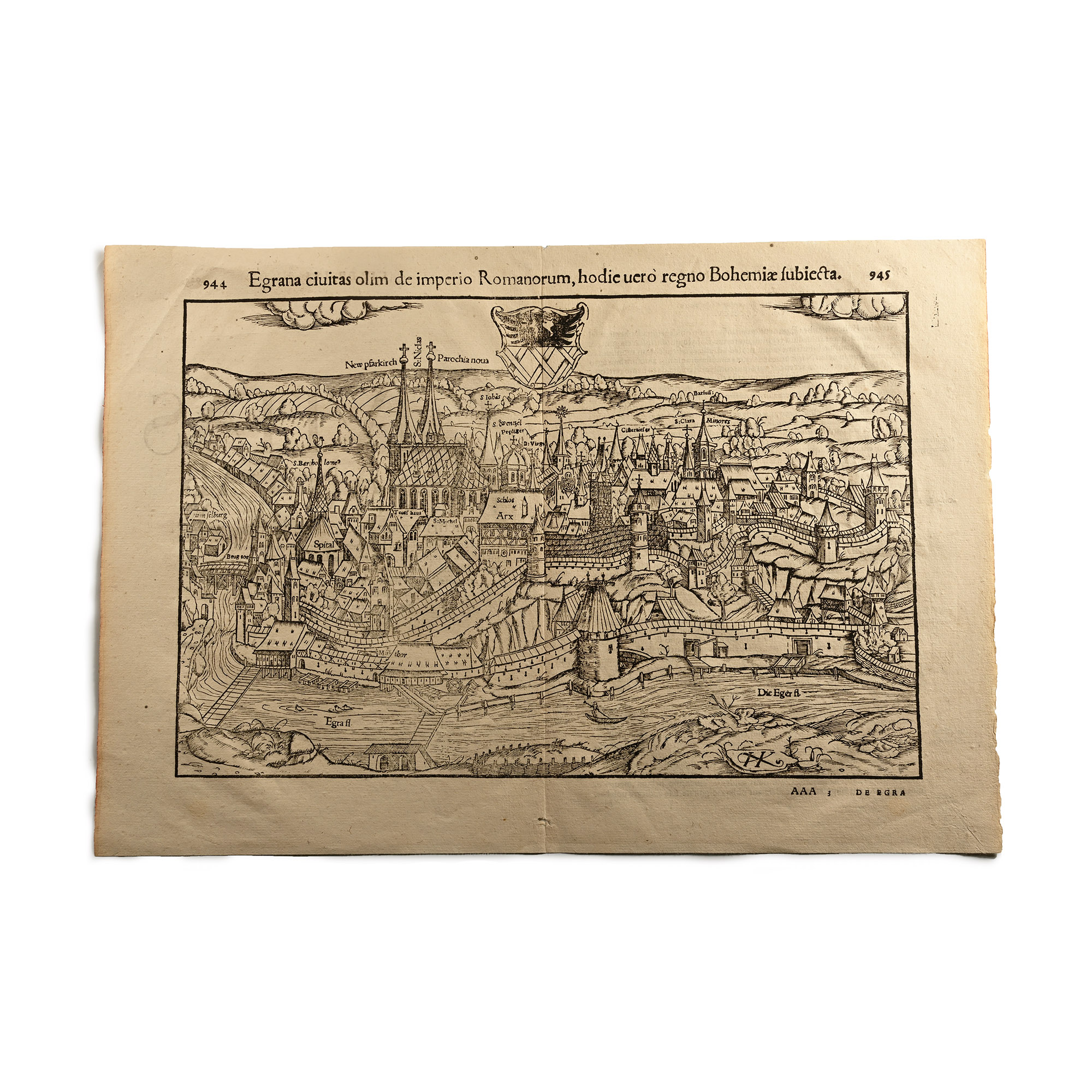 Engraving of the City of Cheb/Egra in the Czech Republic