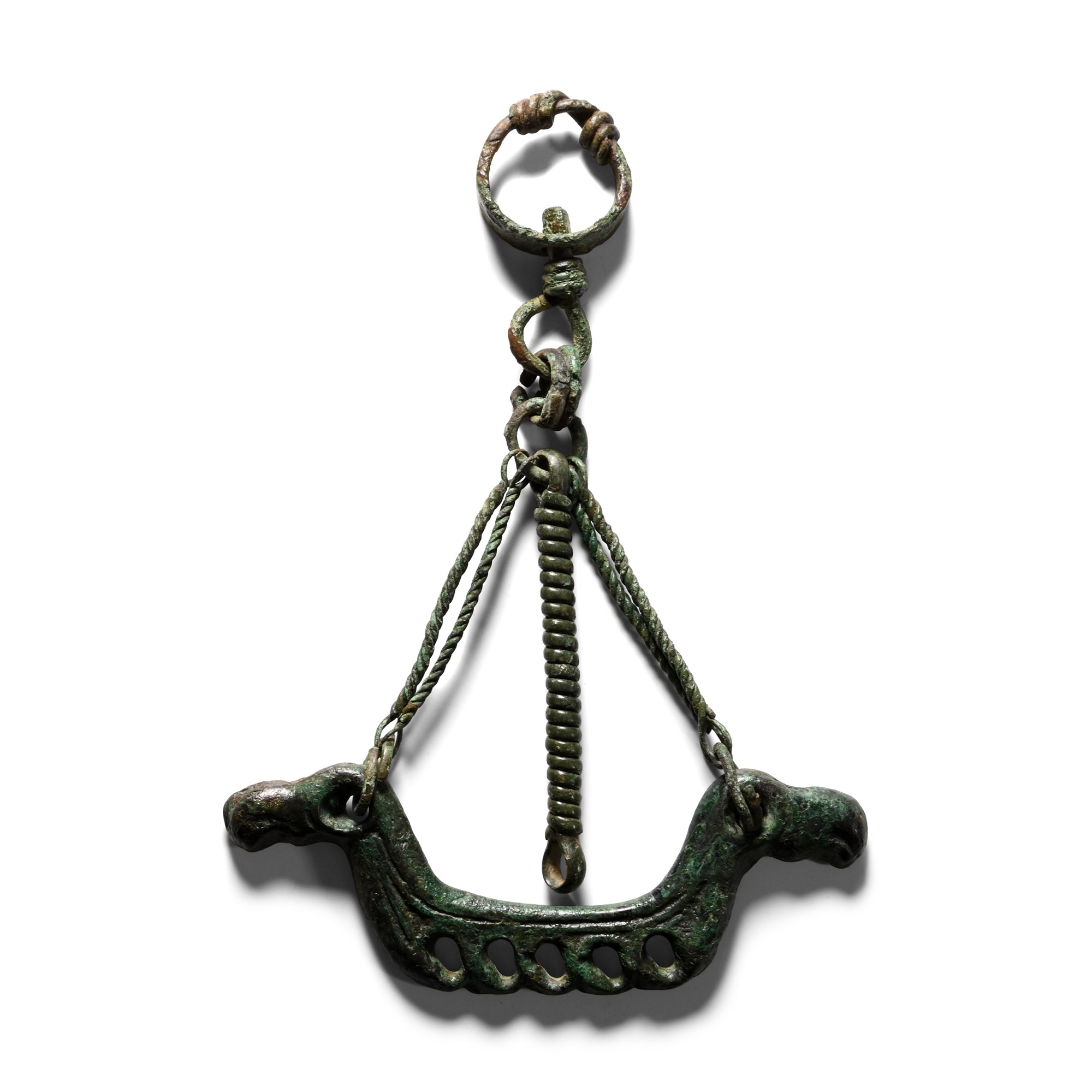 Viking Age Bronze Dragon-Headed Ship Pendant