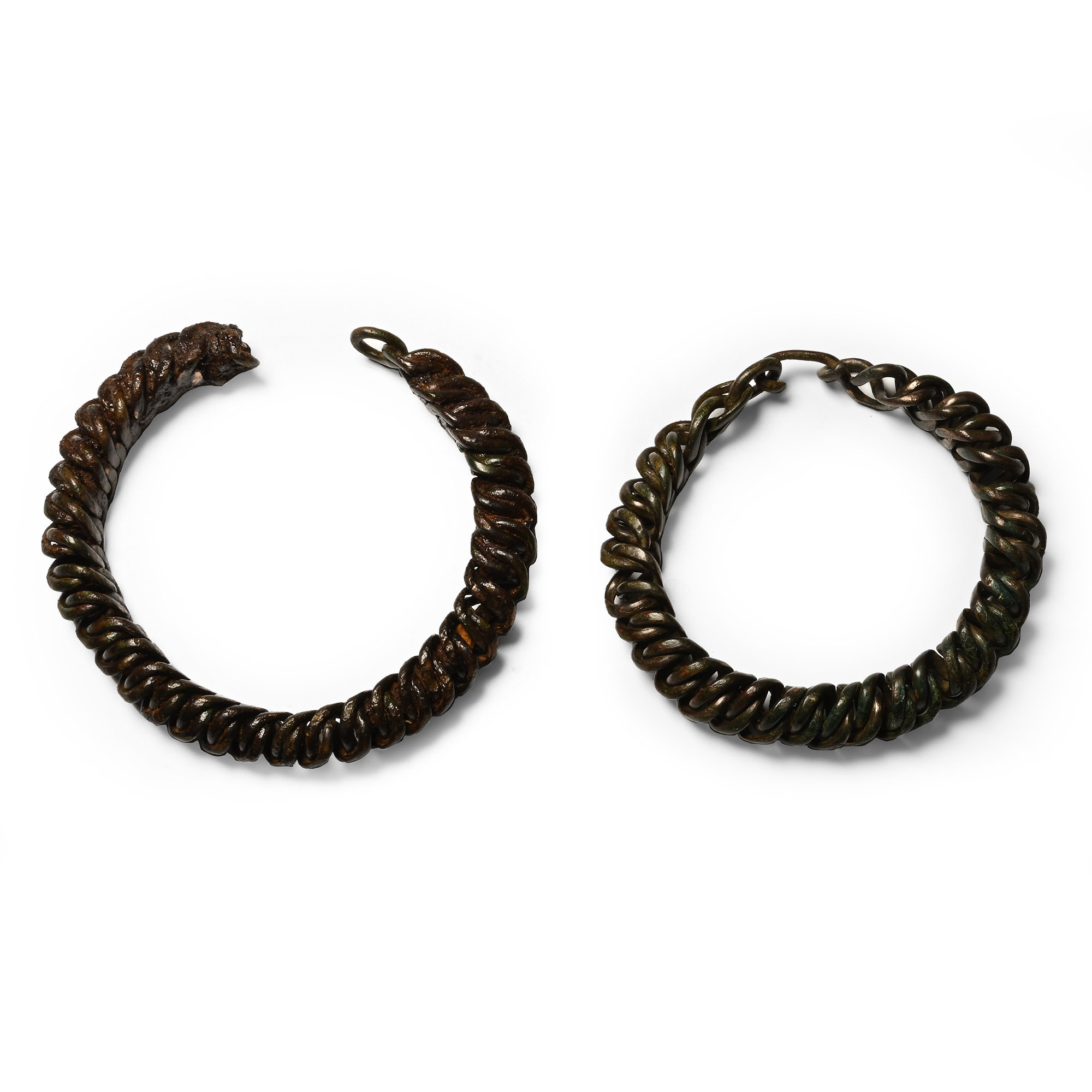 Viking Age Bronze Coiled Bracelet Pair