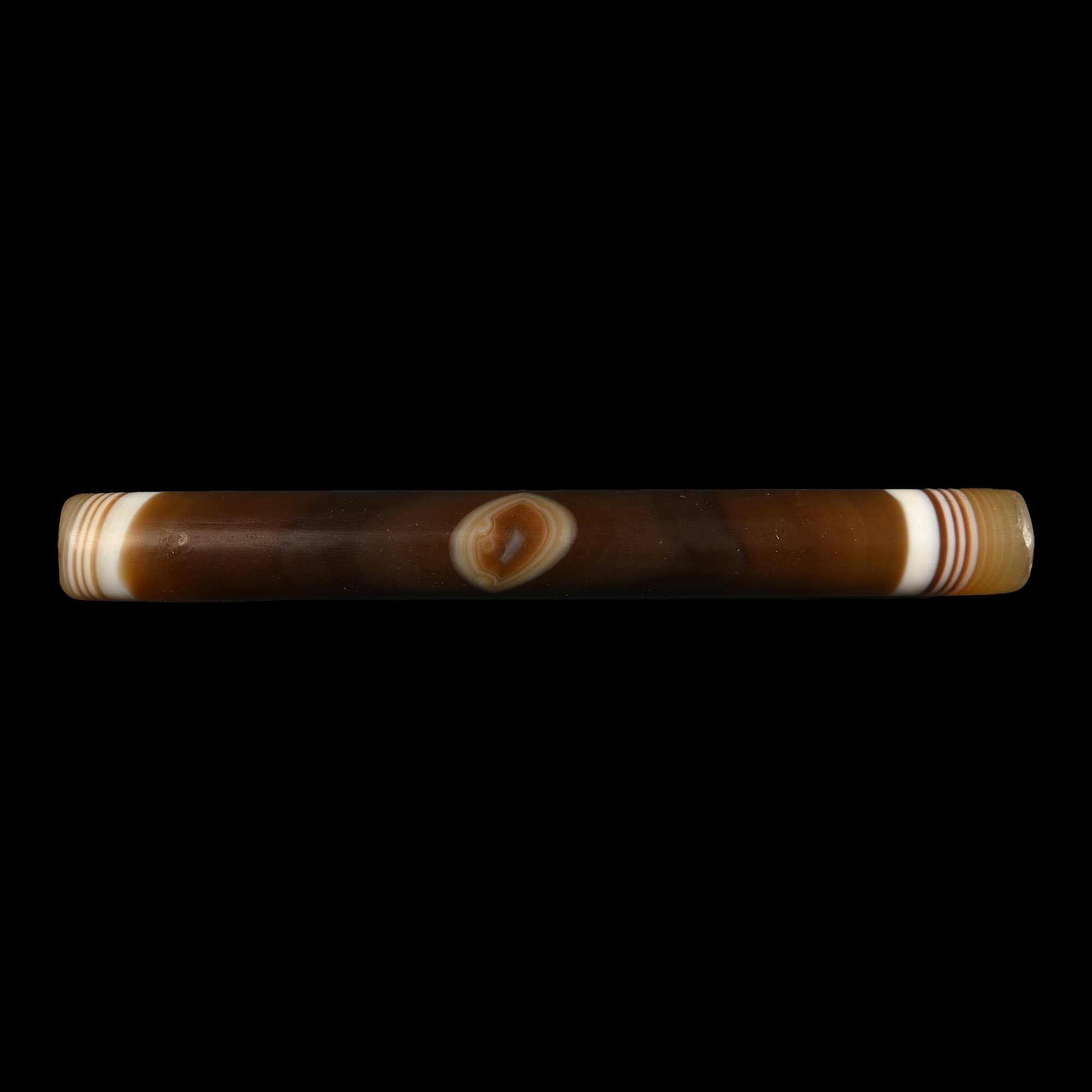 Large Bactrian Banded Agate Bead