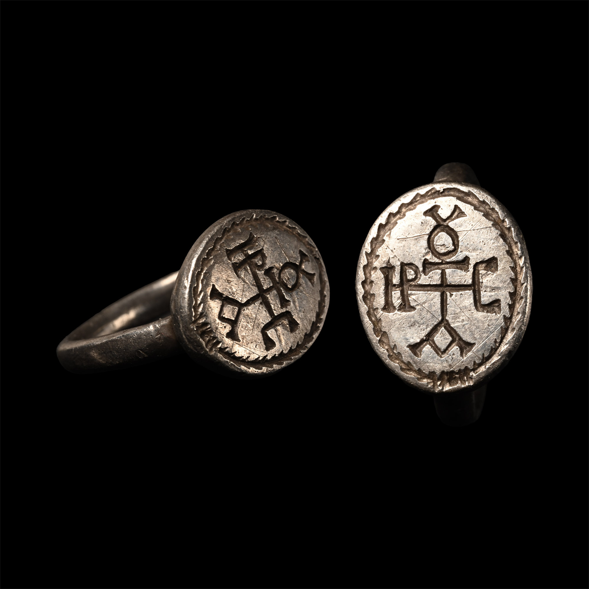 Byzantine Silver Ring with Monogram