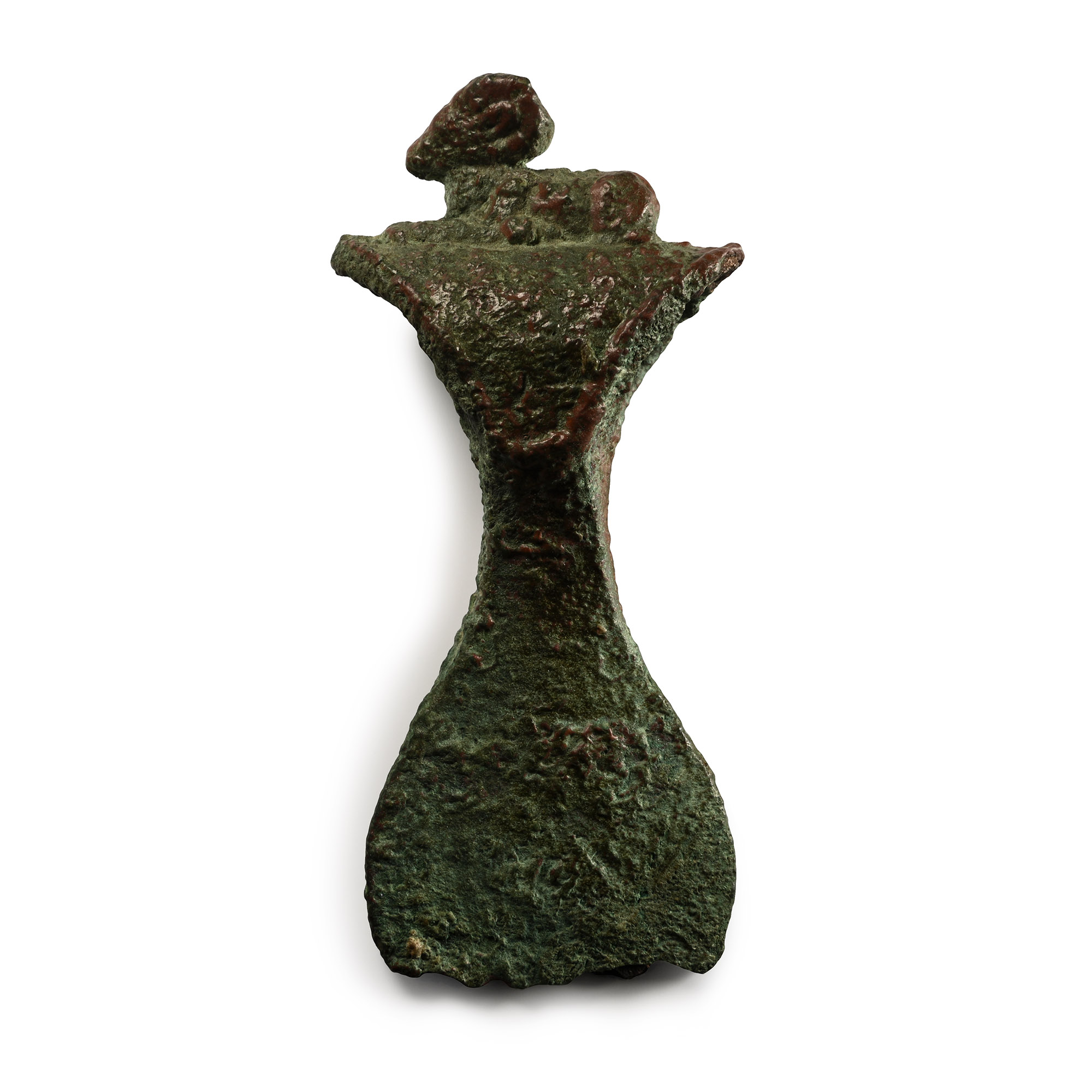 Mesopotamian Bronze Axehead with a Reclining Ibex