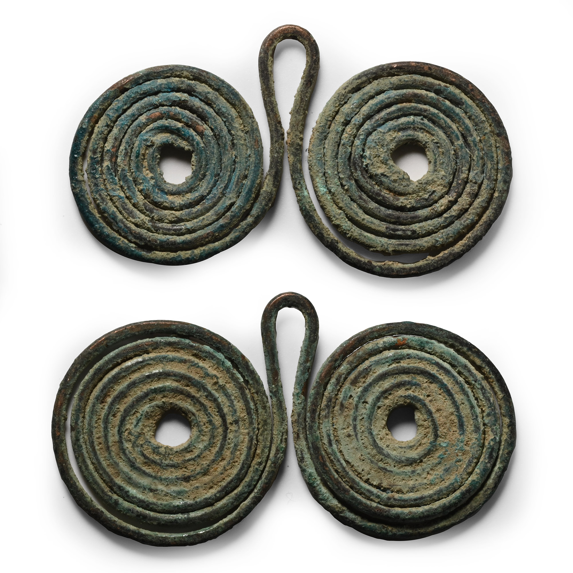 Bronze Age Spiral Pendant Pair