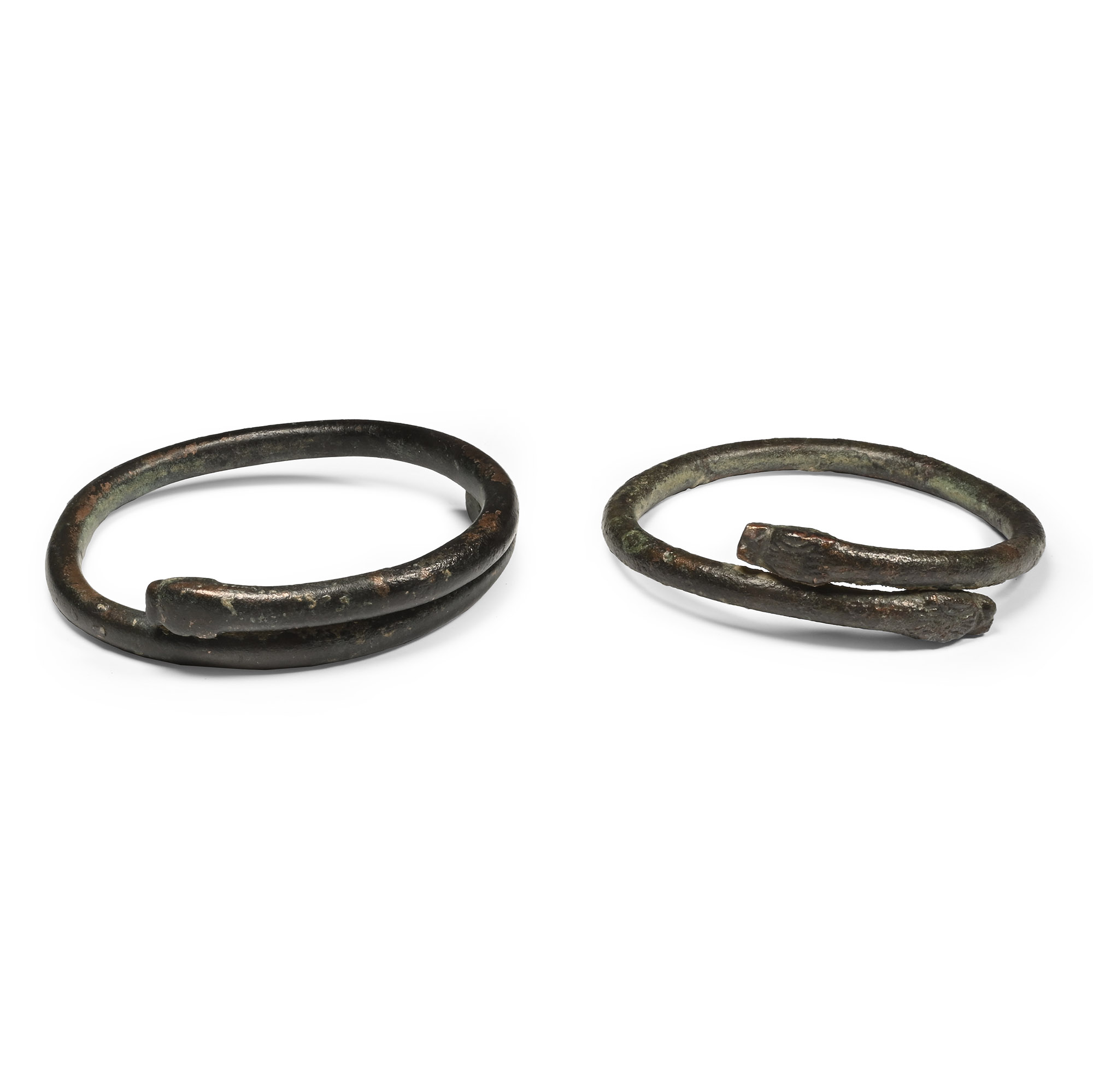 Western Asiatic Bronze Decorated Bracelet Pair
