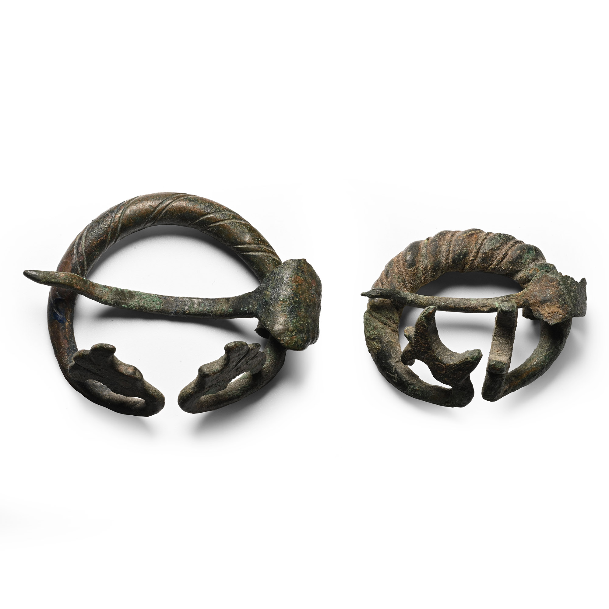Viking Bronze Twisted Penannular Brooch Group