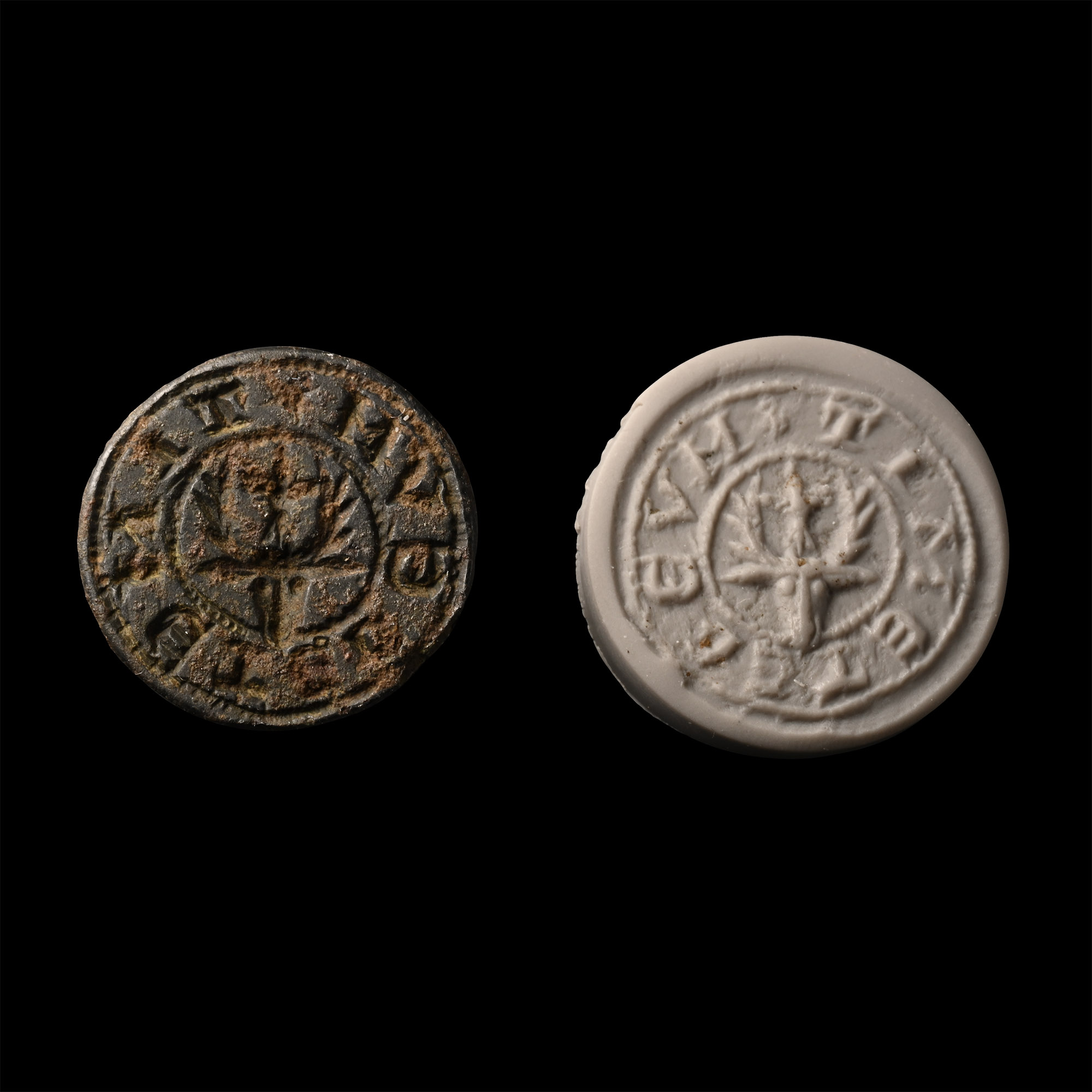 Medieval Bronze Seal Matrix with Stag
