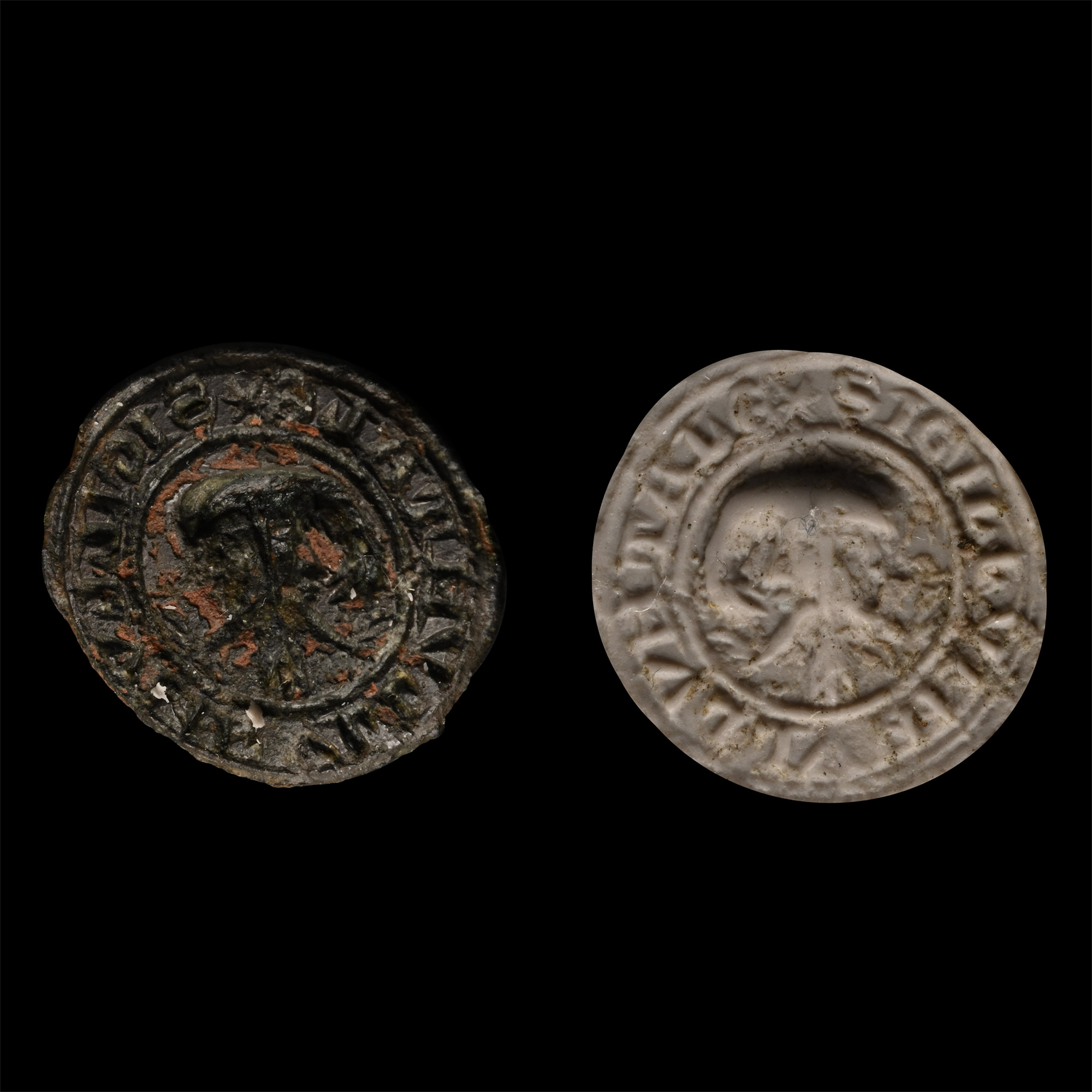 Medieval Bronze Seal Matrix with Mask