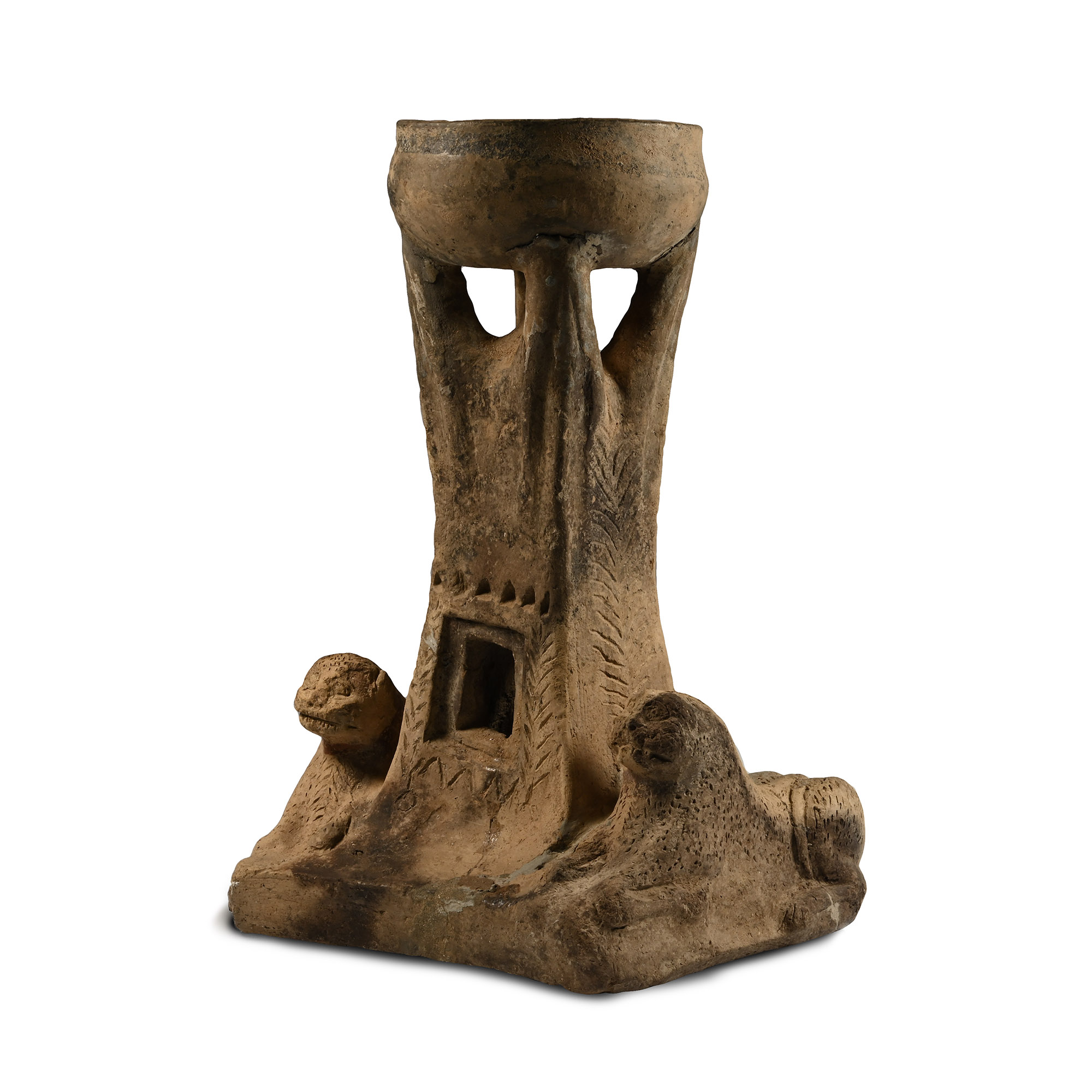 Western Asiatic Terracotta Fire Altar with Protecting Animals