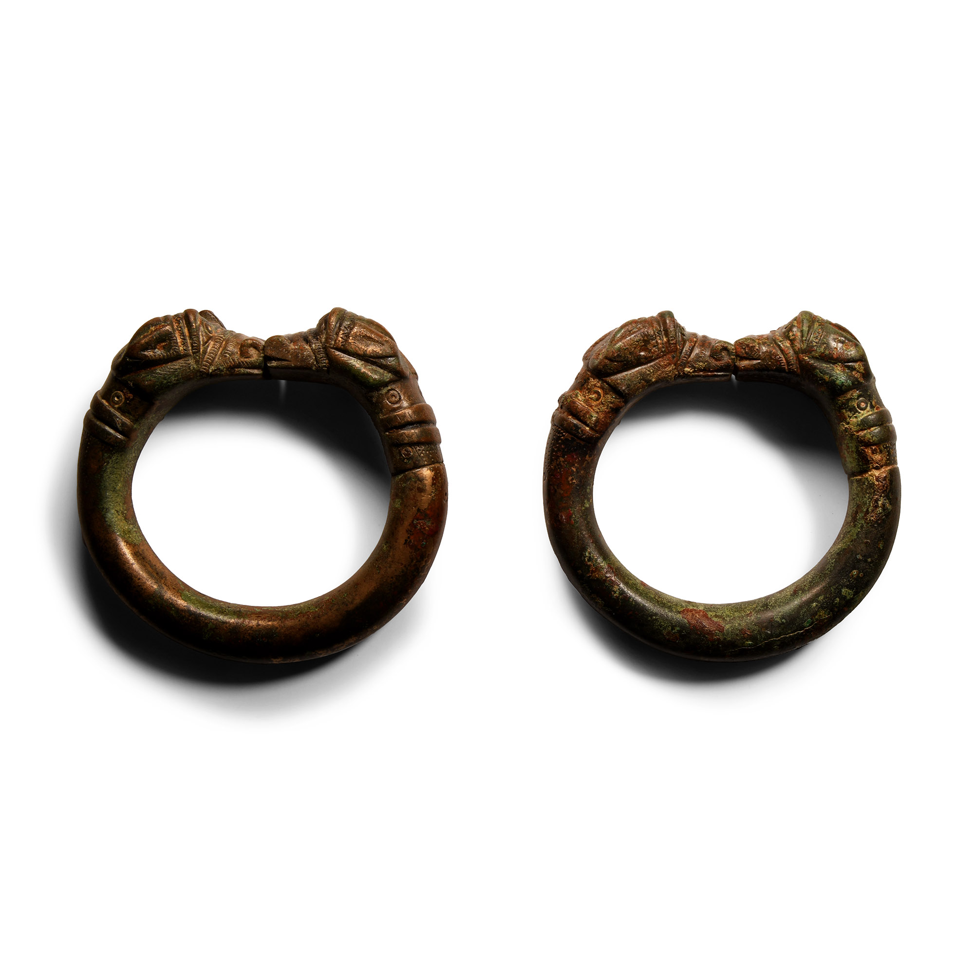 Large Luristan Armlet Pair with Lion Terminals