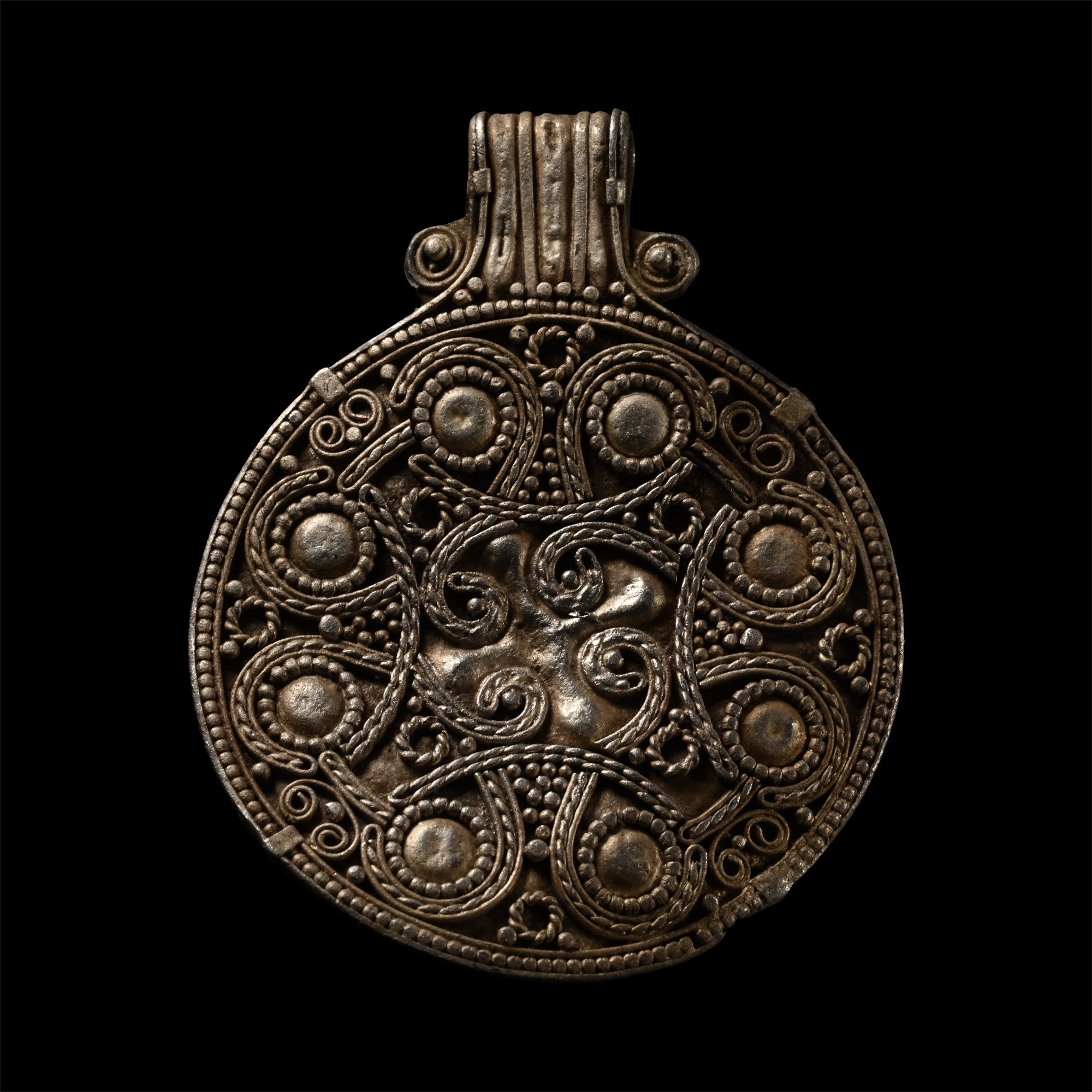 Scandinavian Viking Silver Filigree Pendant