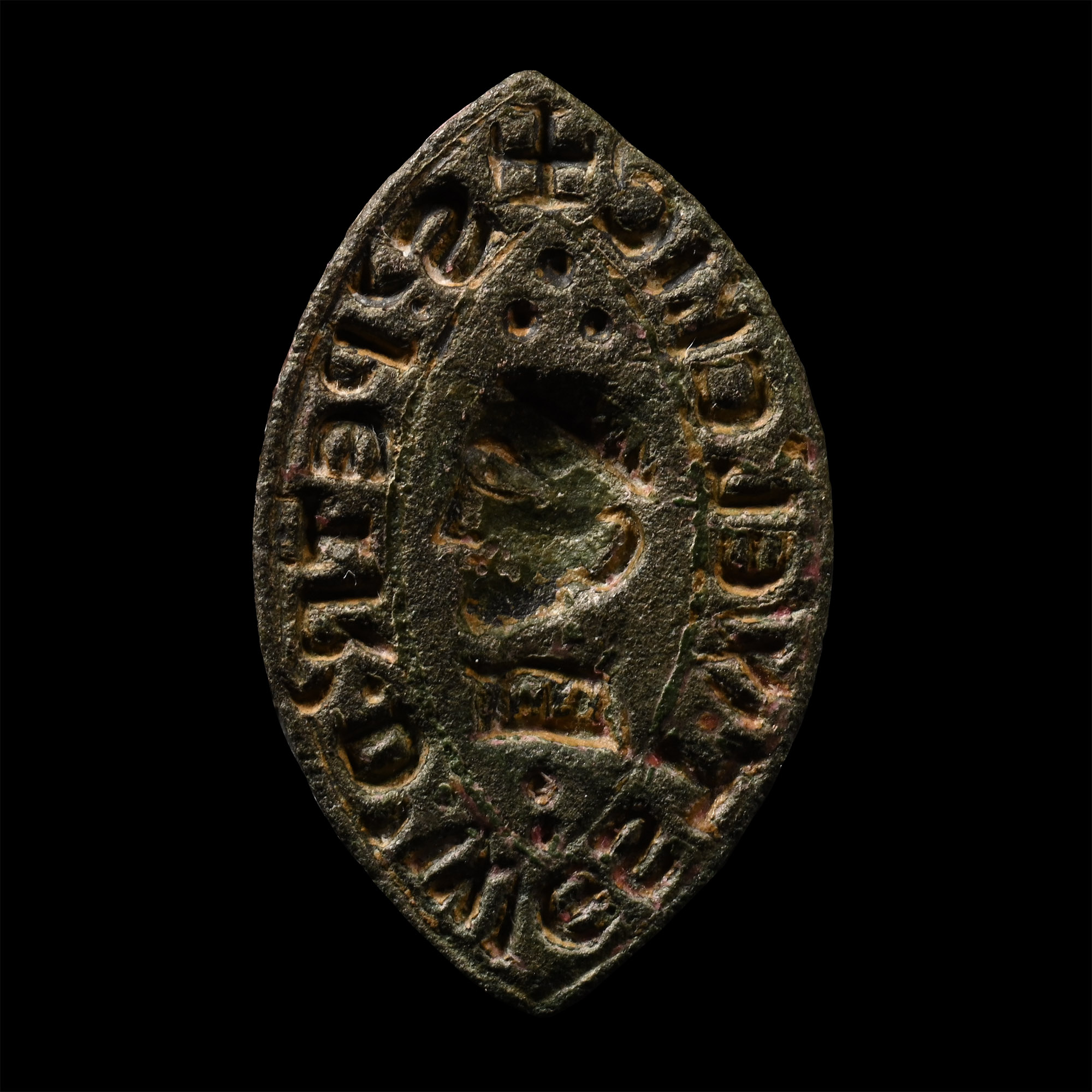 Medieval Bronze Seal Matrix with Bust