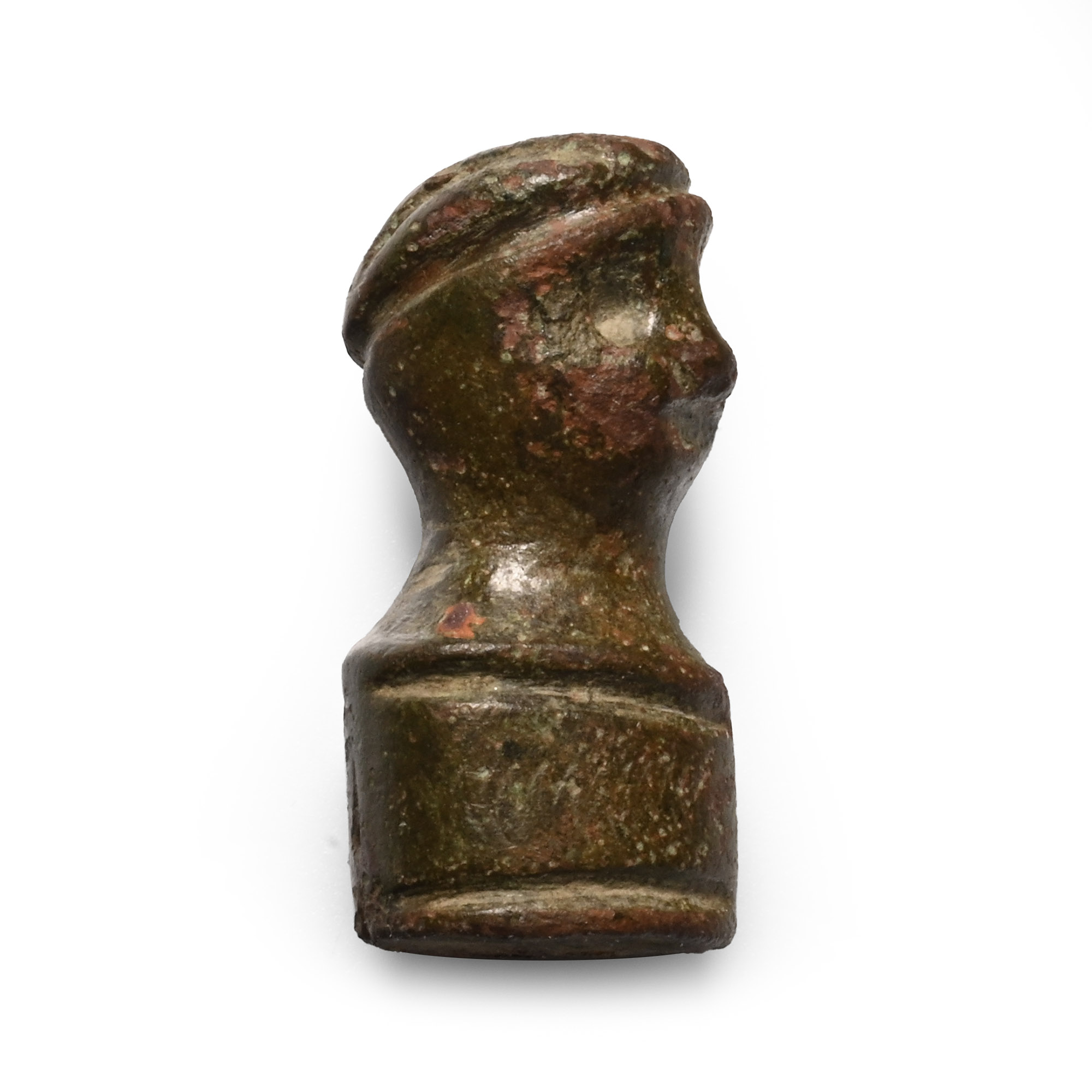 Medieval Bronze Knife Pommel with Bust
