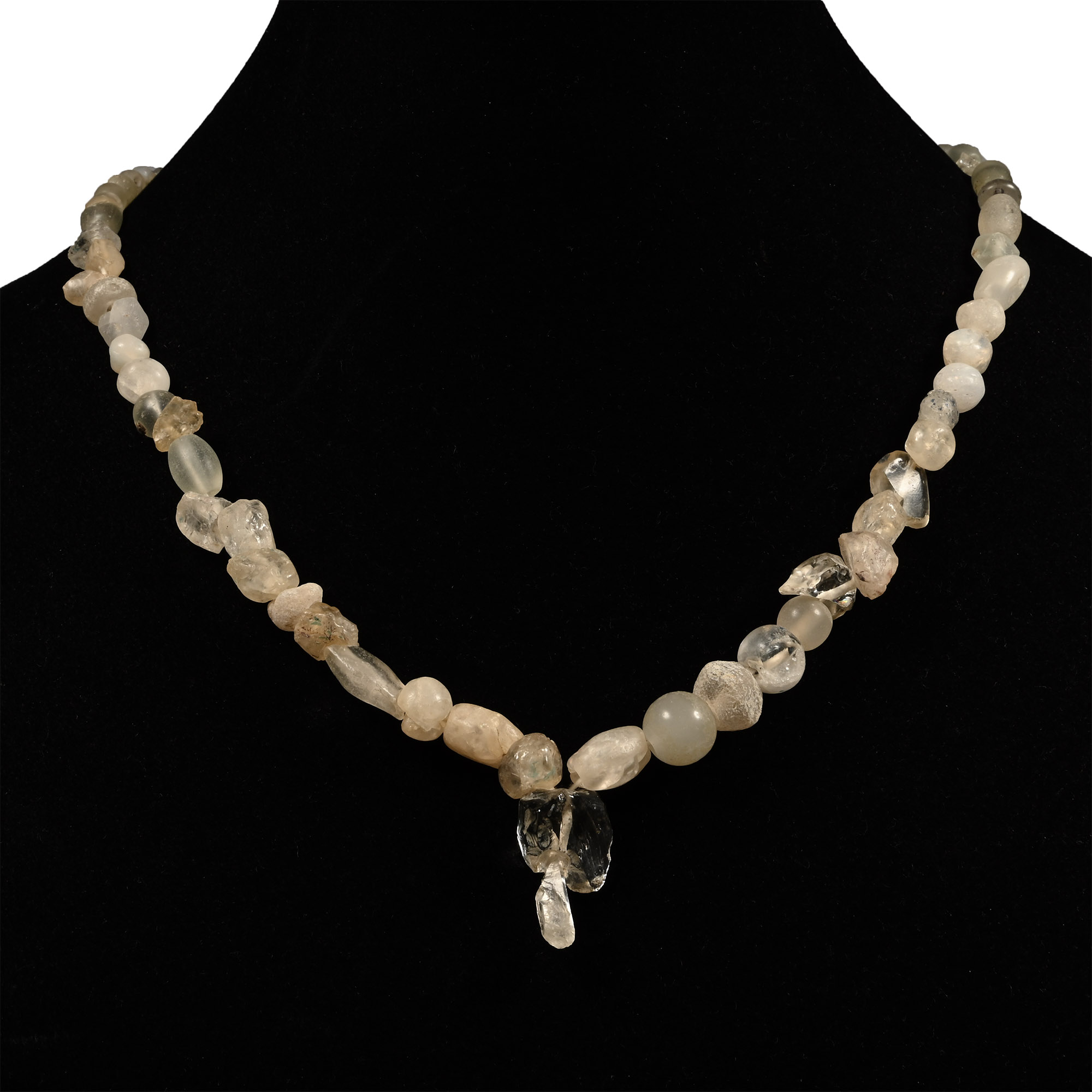 Western Asiatic Rock Crystal, Glass and Stone Bead Necklace String