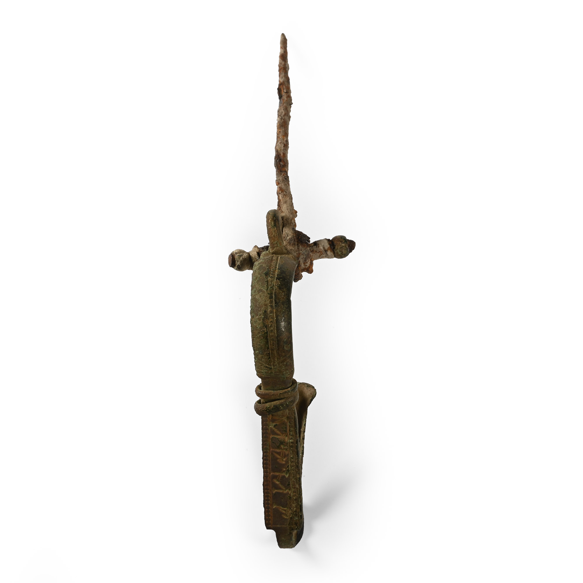 Roman Bronze Bow Brooch with Inscription