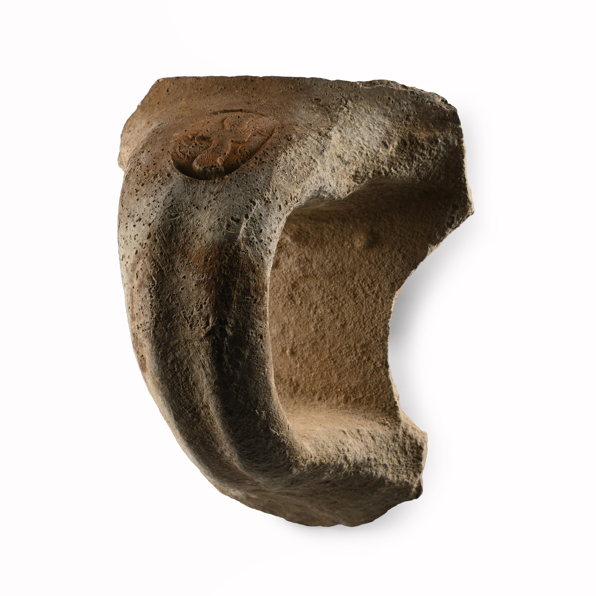 Western Asiatic Terracotta Jar Handle with Mamshat Royal Stamp