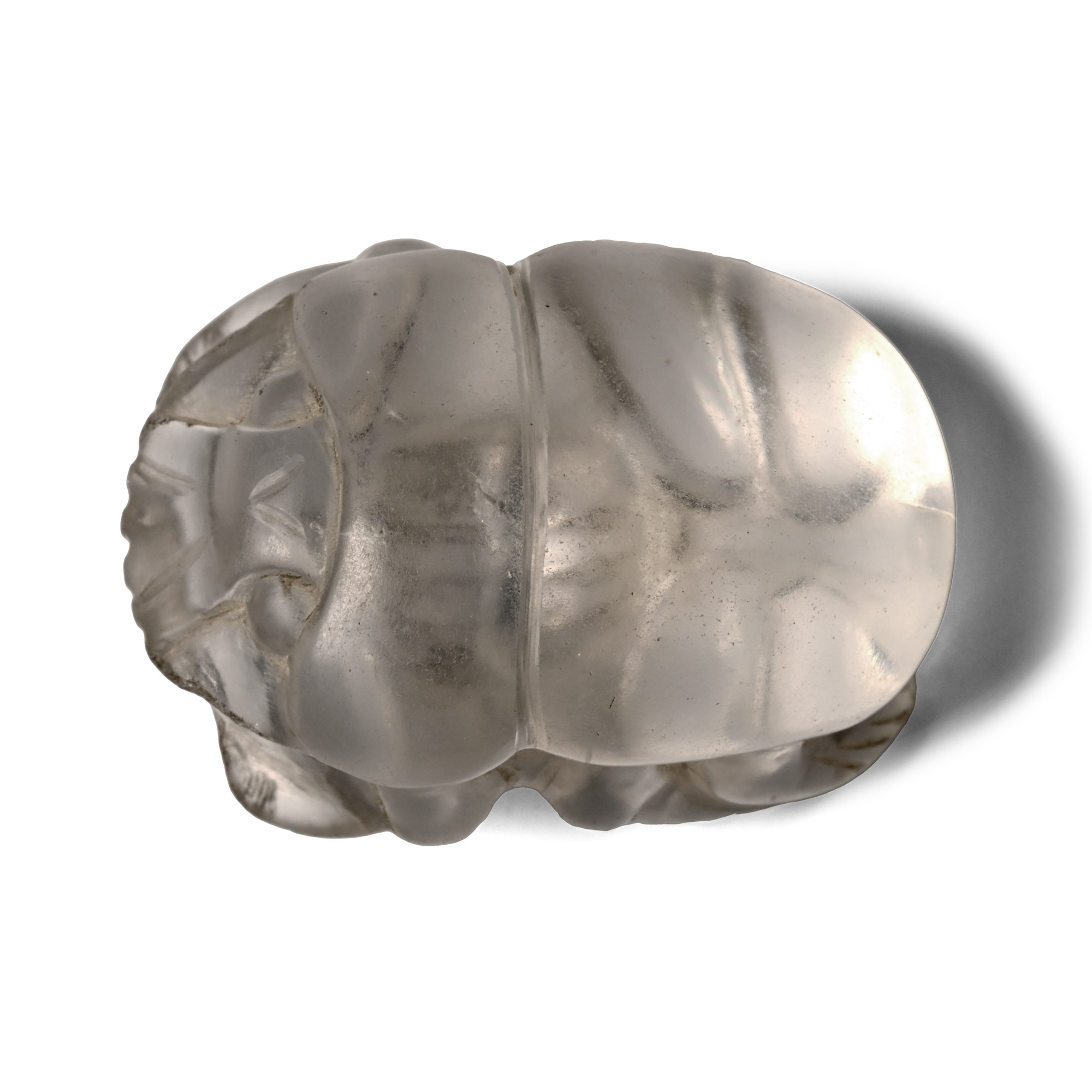 Egyptian Rock Crystal Heart Scarab