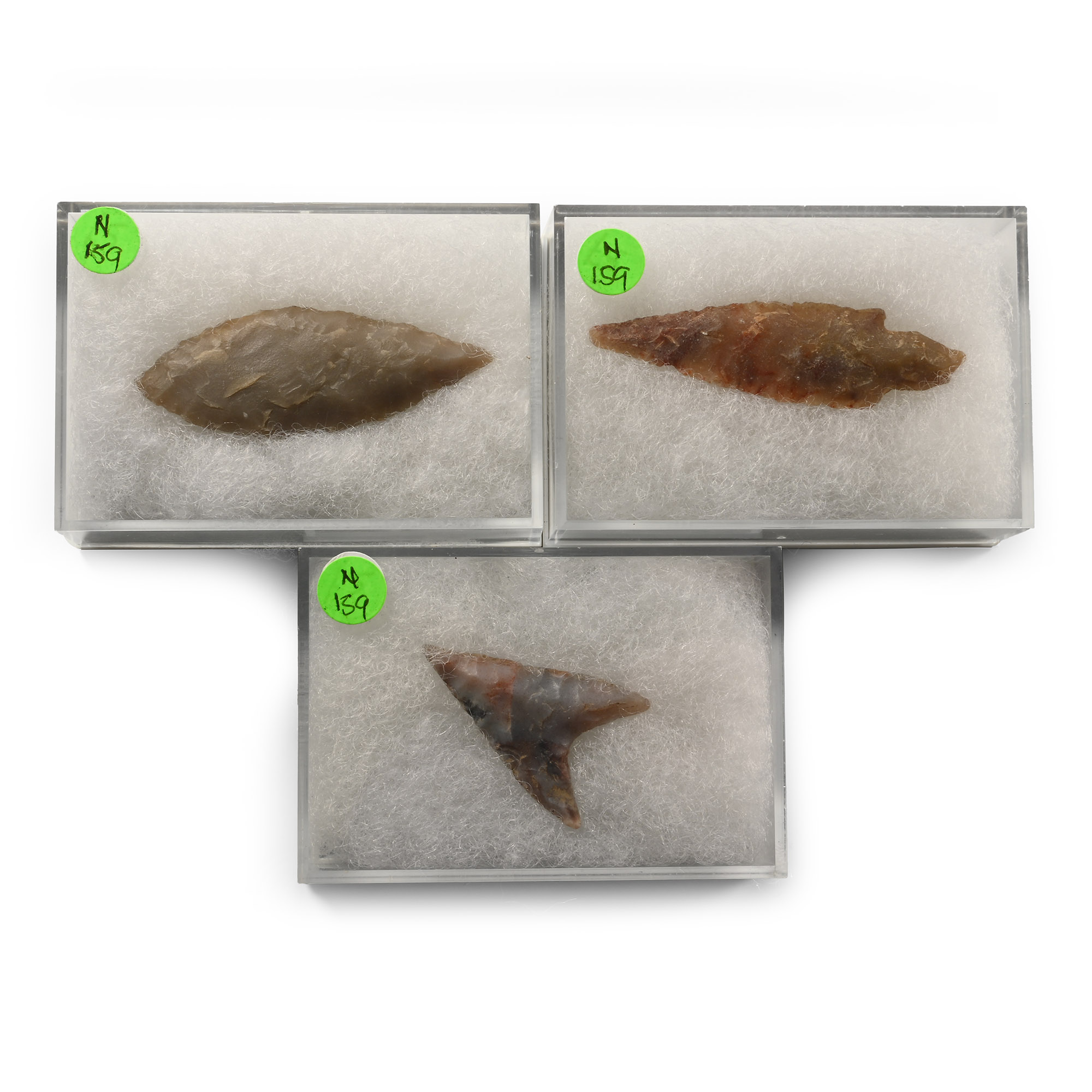 Stone Age Knapped Arrowhead Collection