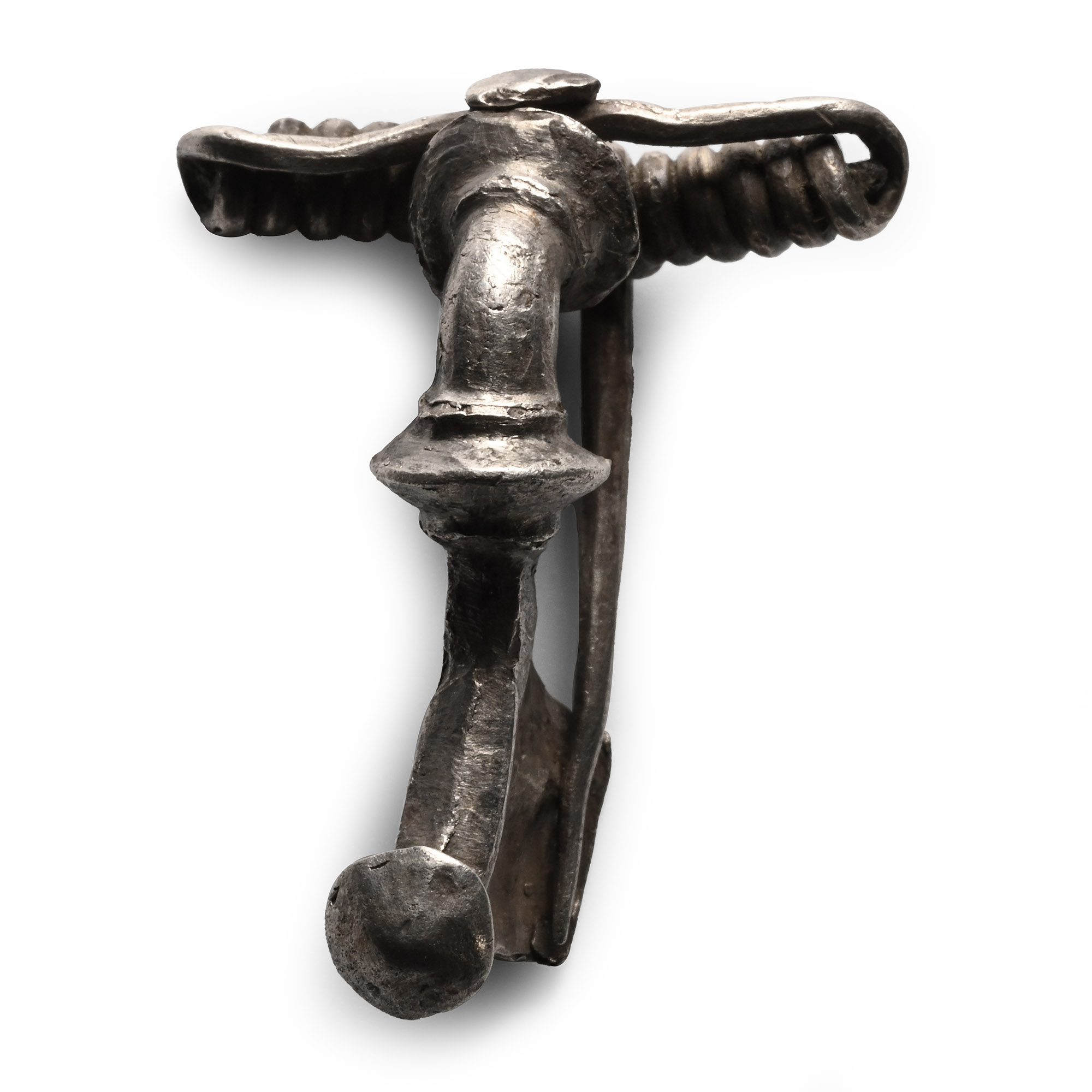Roman Silver Trumpet Brooch