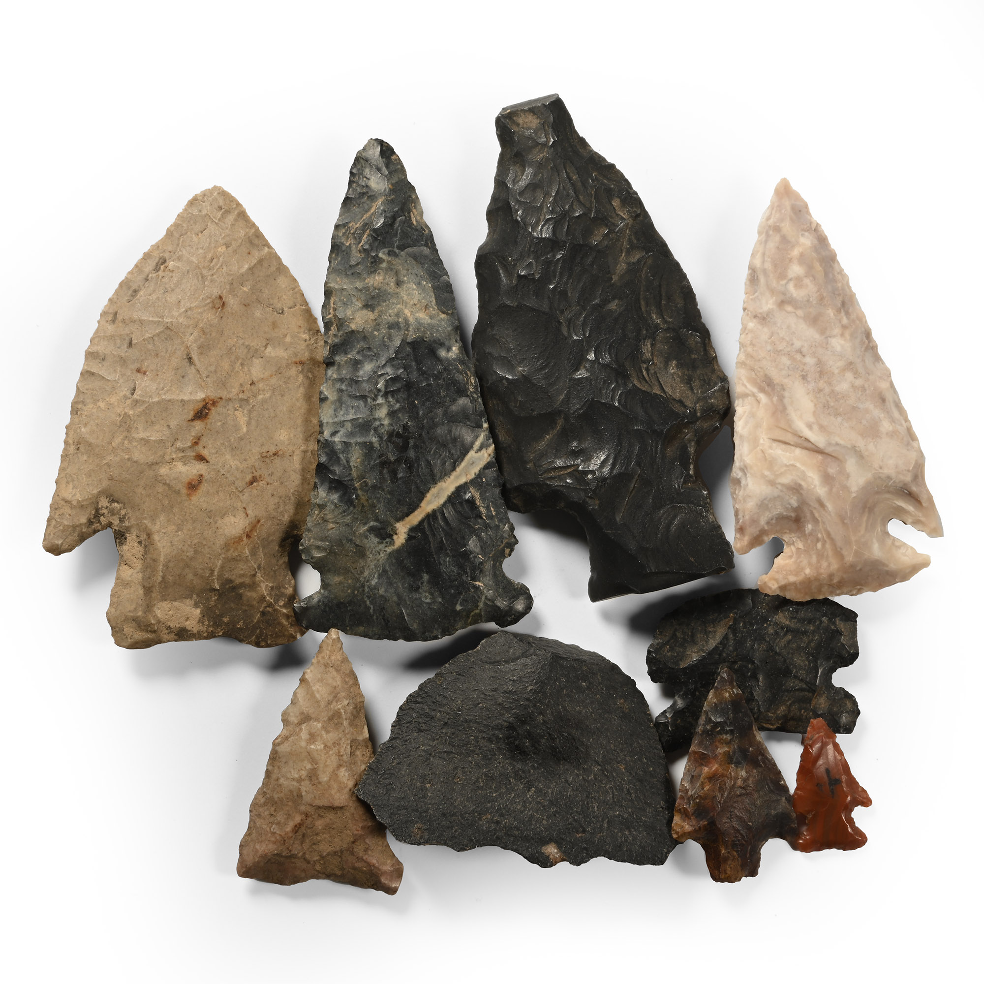 Native American Stone Arrowhead and Tool Collection