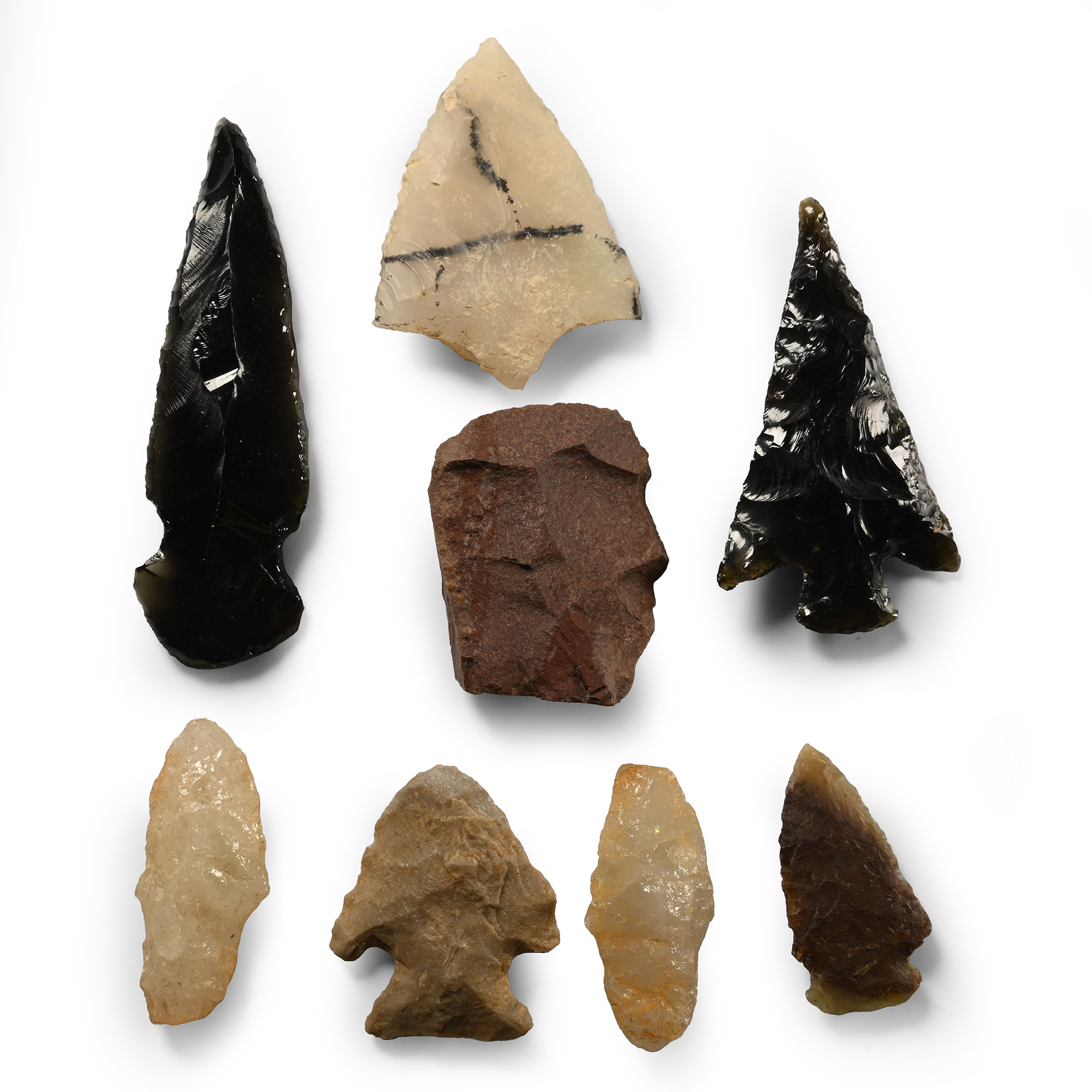 Native American Stone Arrowhead and Tool Collection
