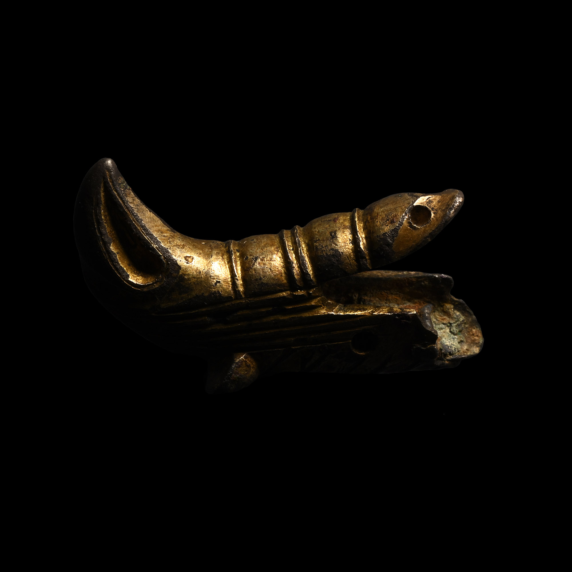Hiberno-Saxon Gilt Bird-Headed Finial