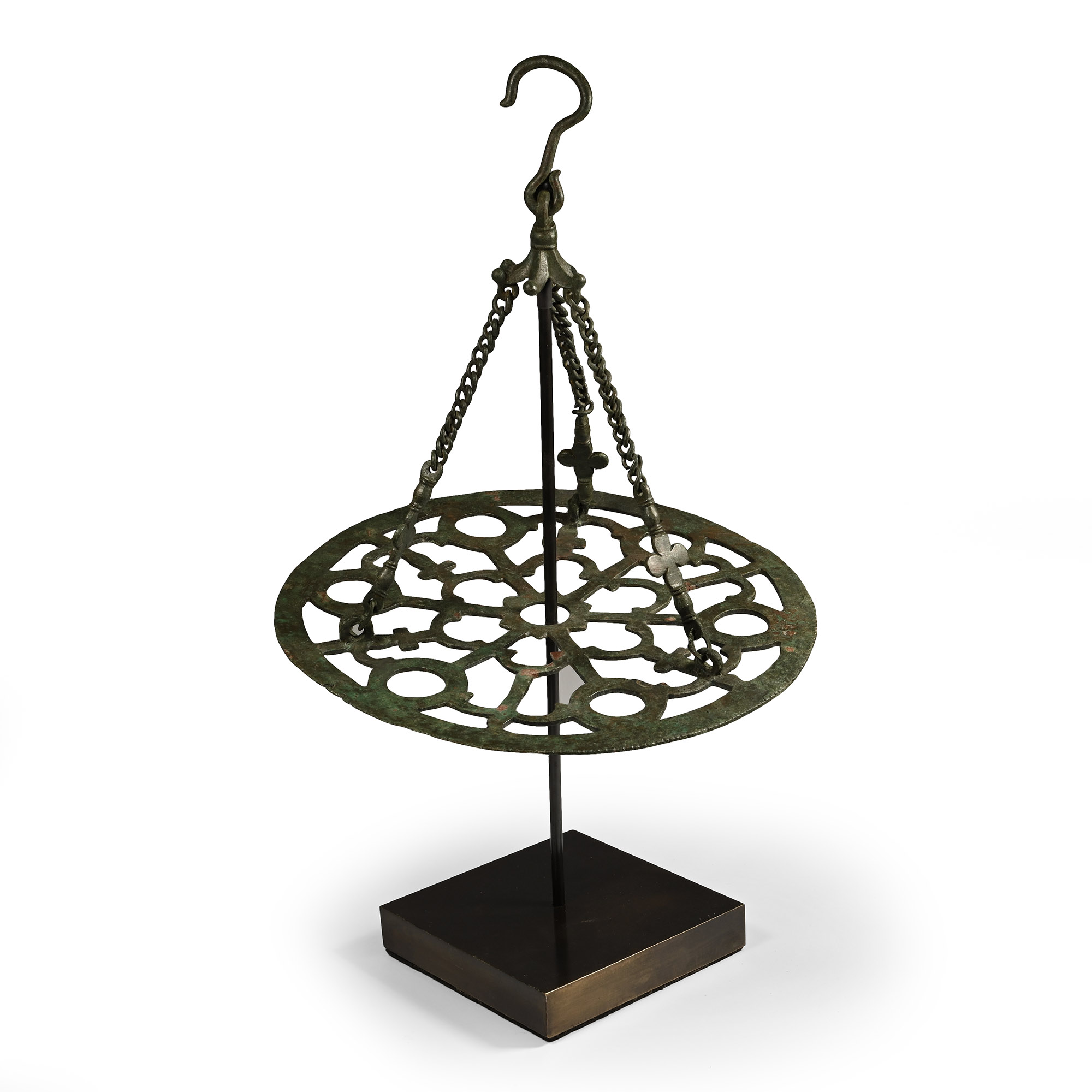 Byzantine Bronze Polycandelon with Cross