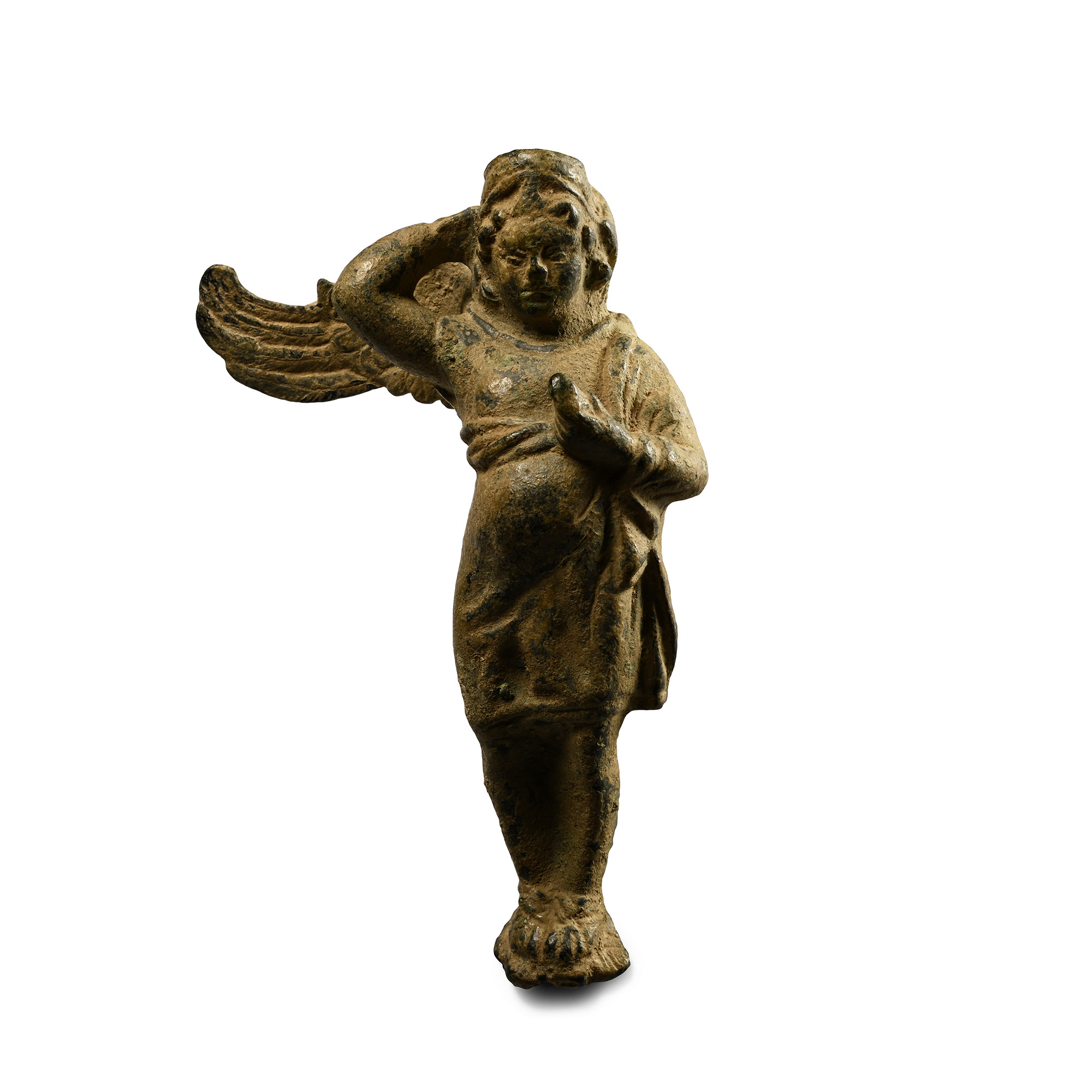 Roman Bronze Statuette of Eros Disguised as Actor