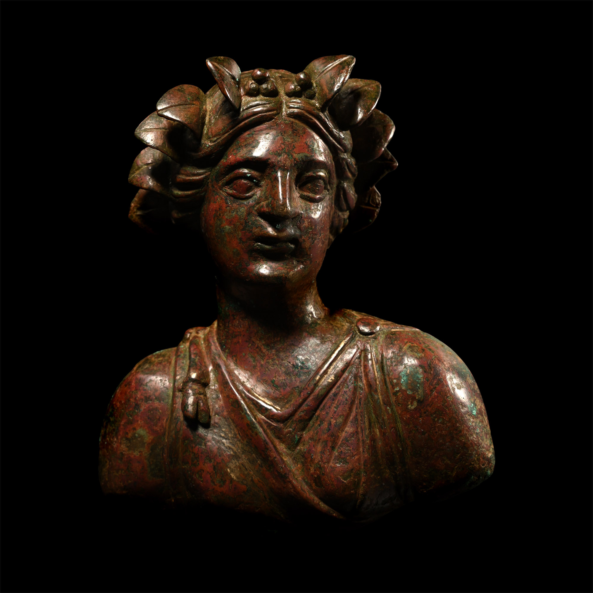 Hellenistic Bronze Protome of a Maenad