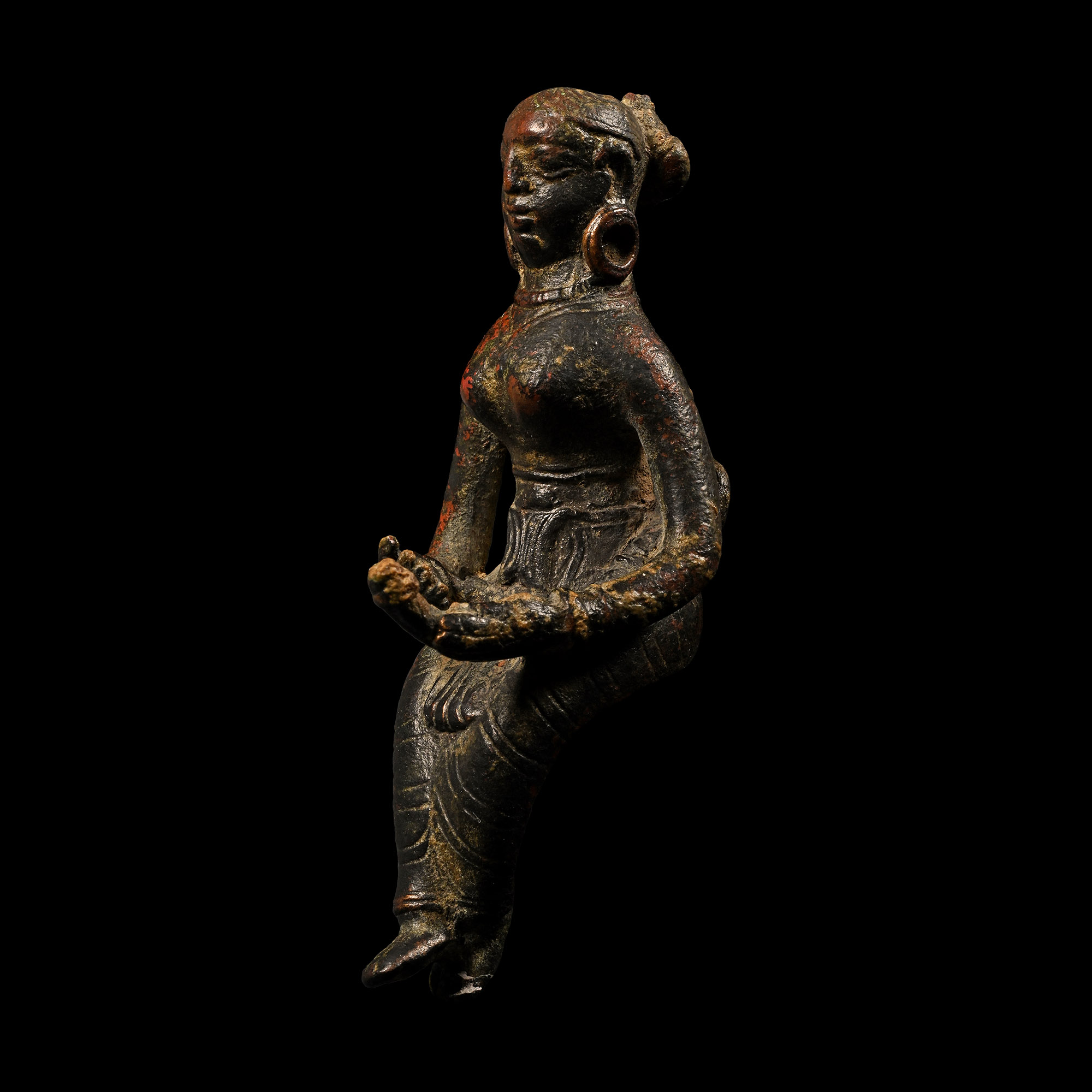 Vijayanagara Bronze Statue of a Seated Fertility Figure