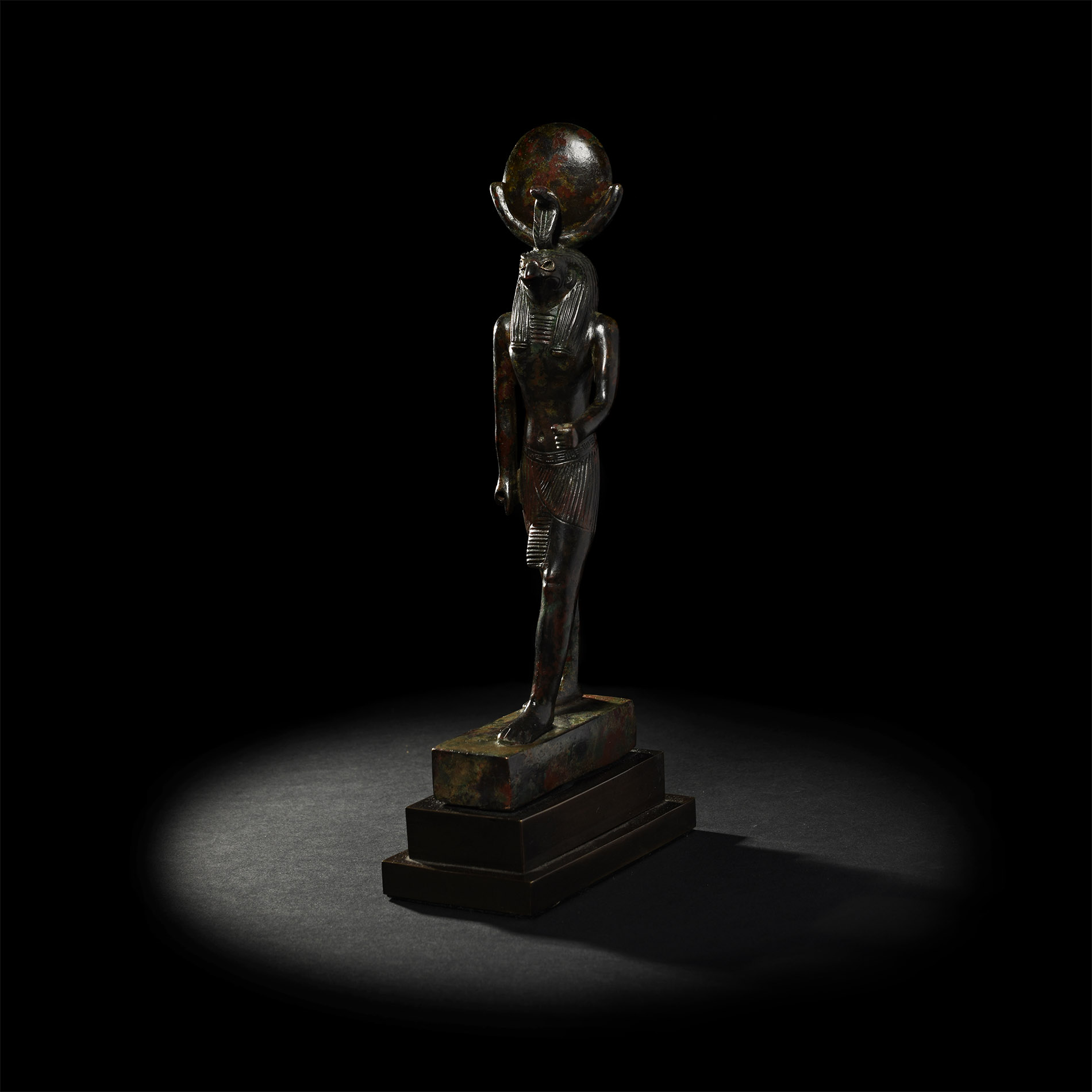 Large Egyptian Bronze Statue of Khonsu