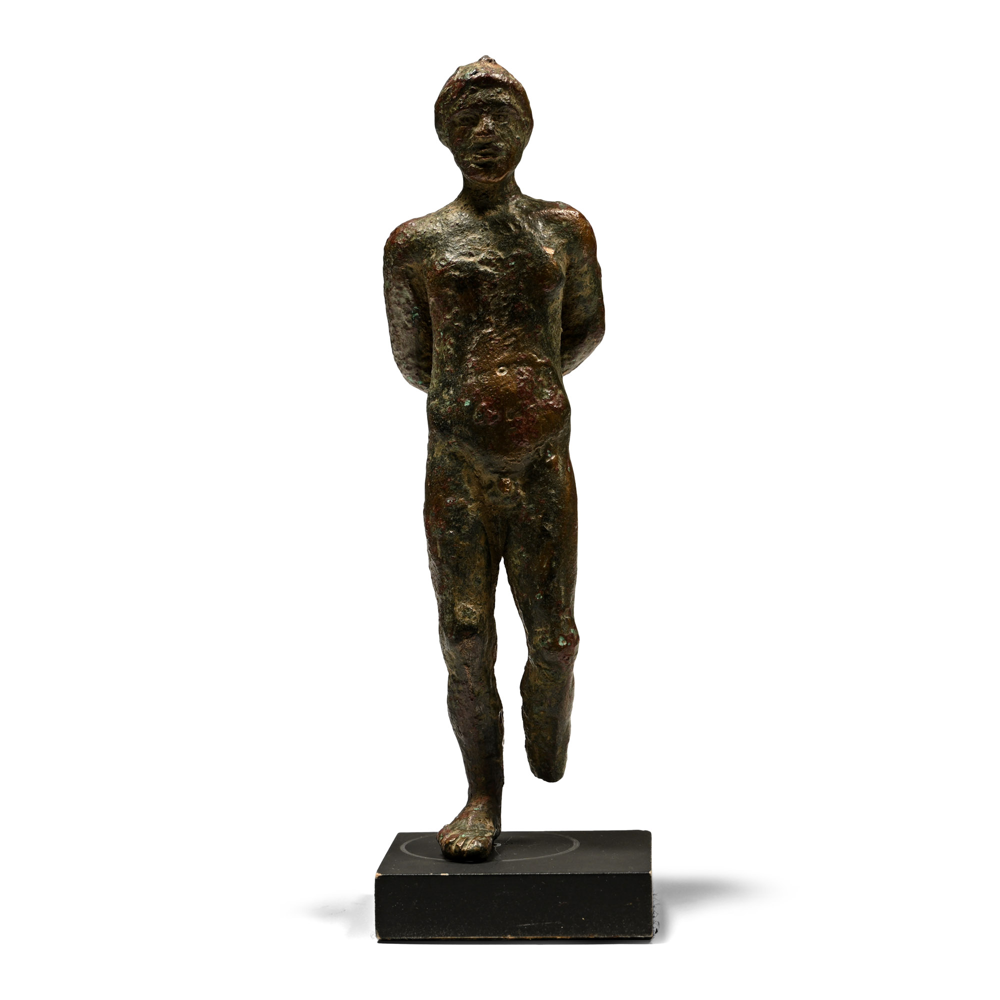 Hellenistic Bronze Figure of a Bound Captive