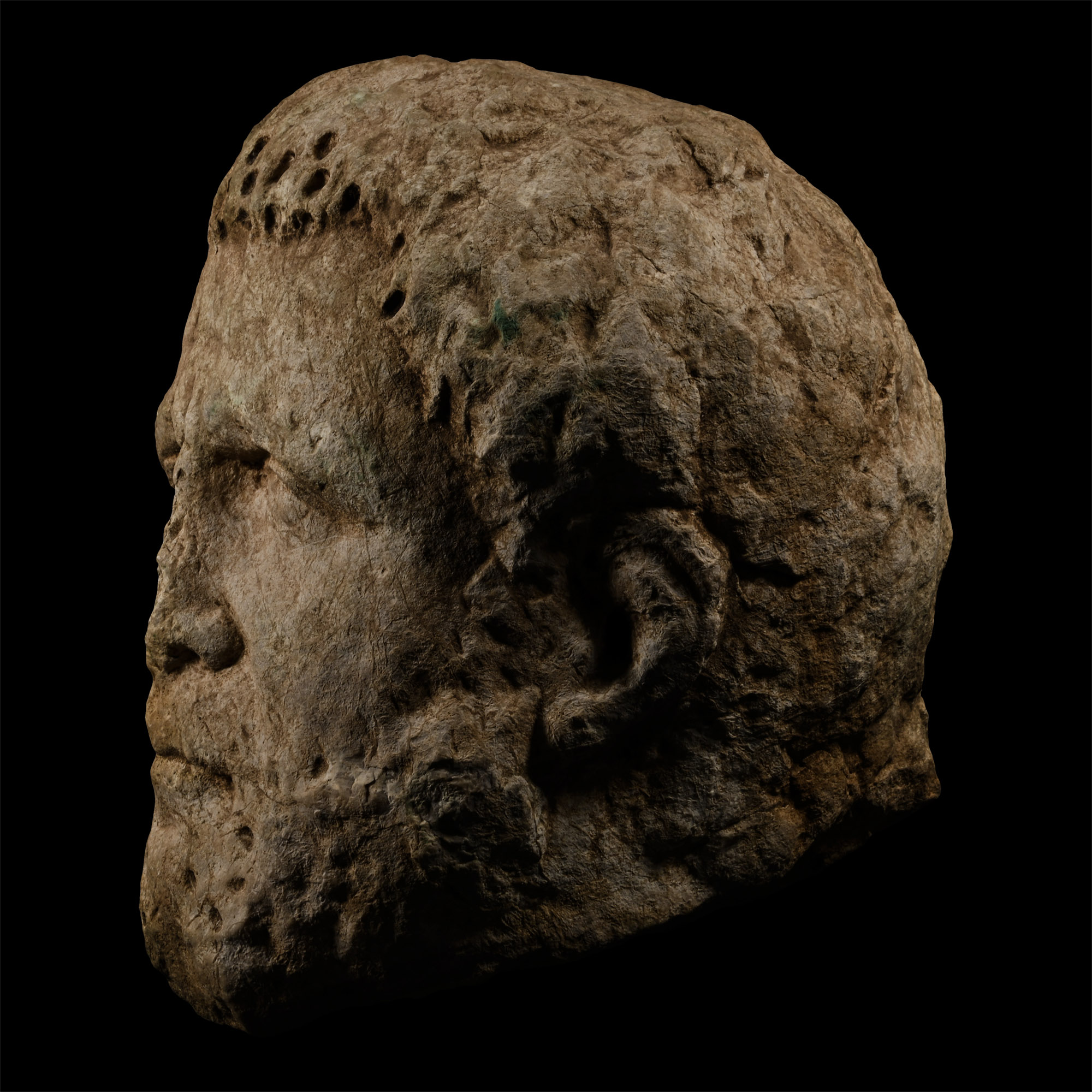 Over Life-Sized Roman Marble Head of a Tetrarch