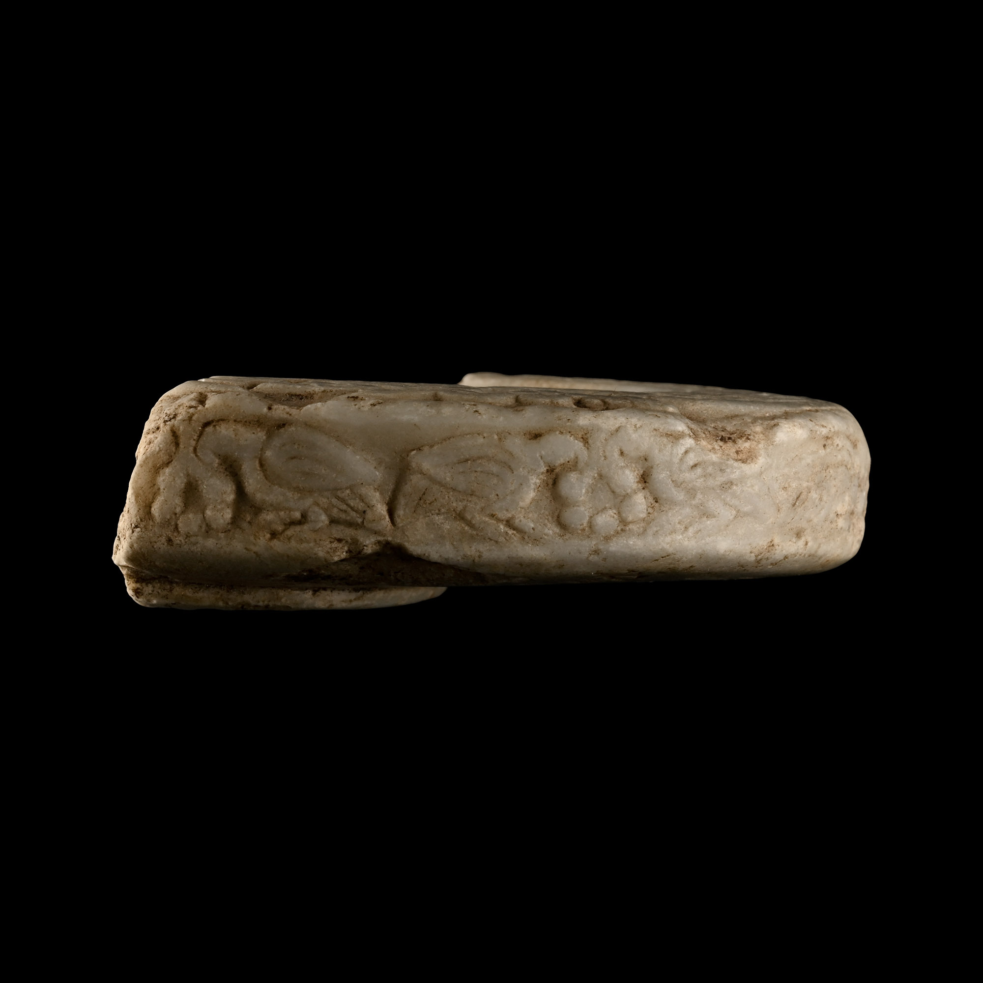 Coptic Marble Liturgical Vessel Fragment with Inscription