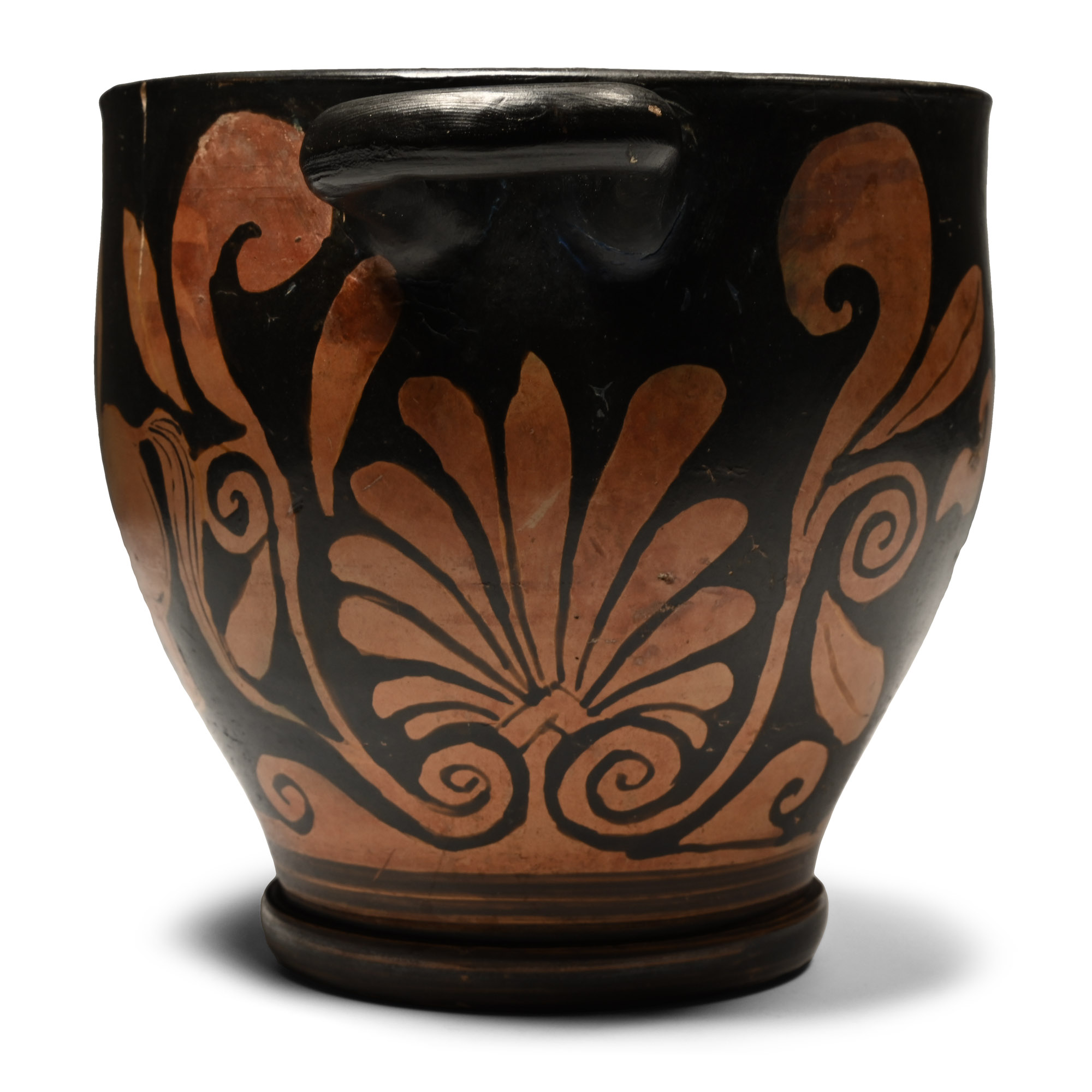 Lucanian Red-Figure Skyphos with Naked Warrior Rider