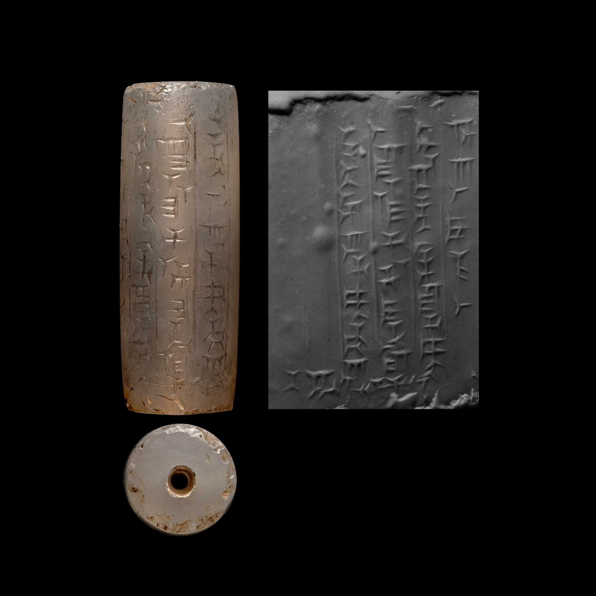 Neo-Assyrian Chalcedony Cylinder Seal for the God Samnuha from Samsanu