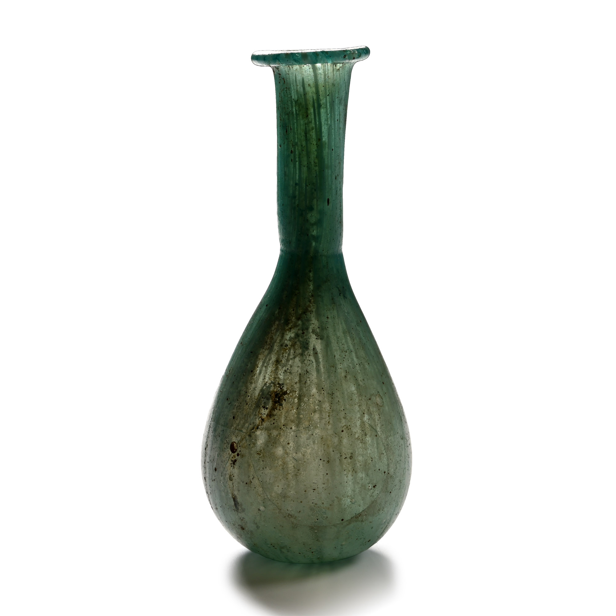 Roman Marbled Turquoise Glass Bottle