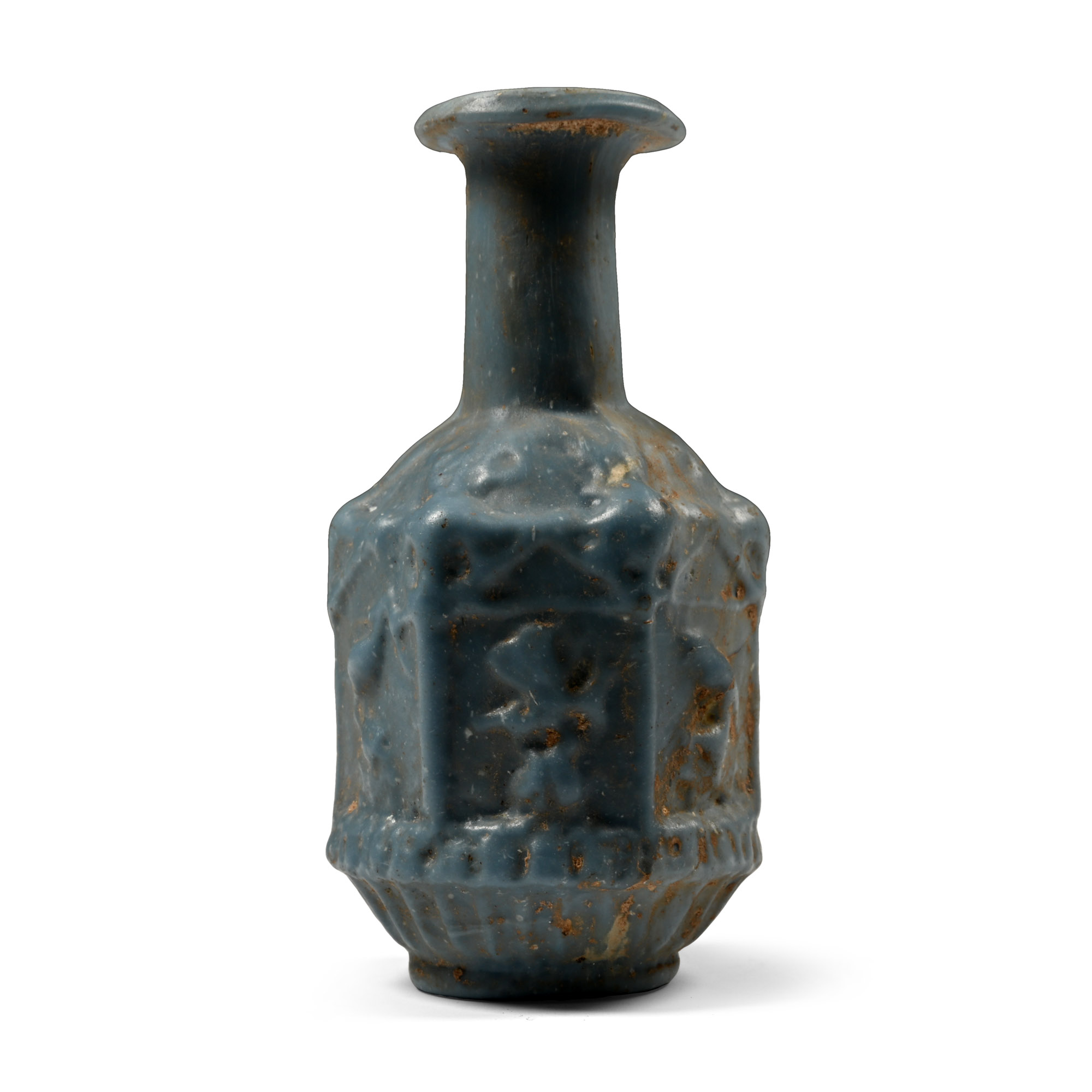 Roman Sidonian Opaque Light Blue Glass Flask