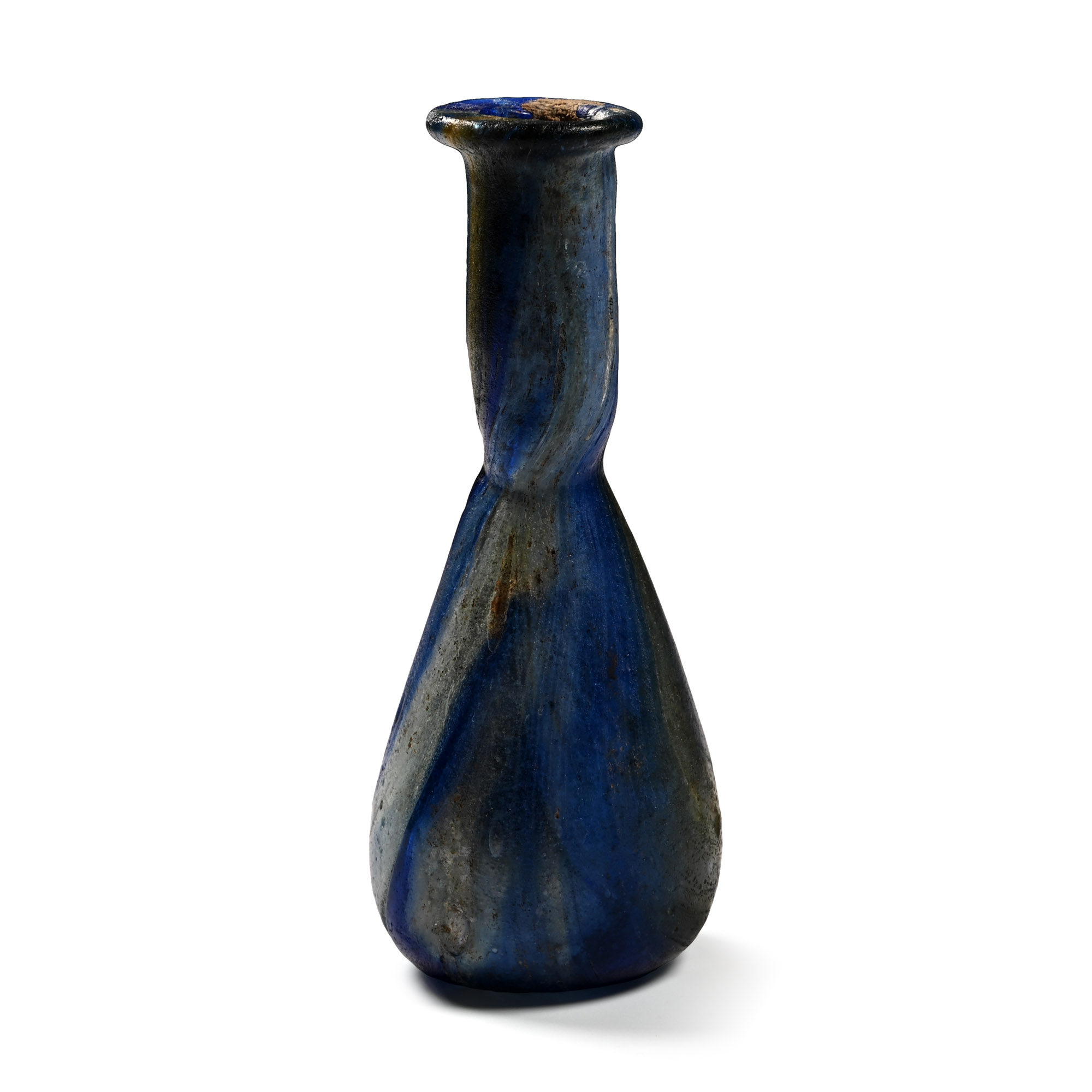 Roman Marbled Blue Glass Bottle