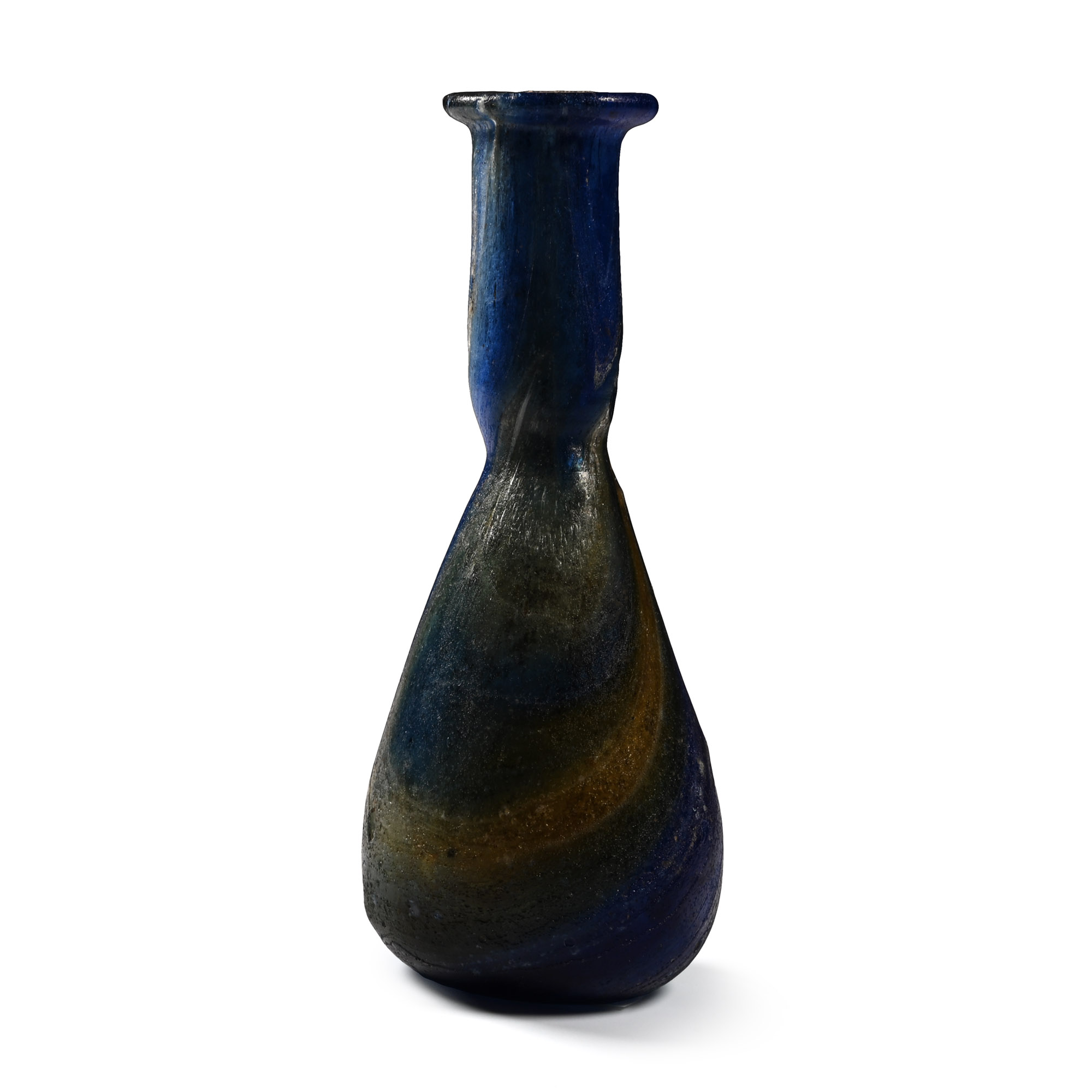 Roman Marbled Blue Glass Bottle