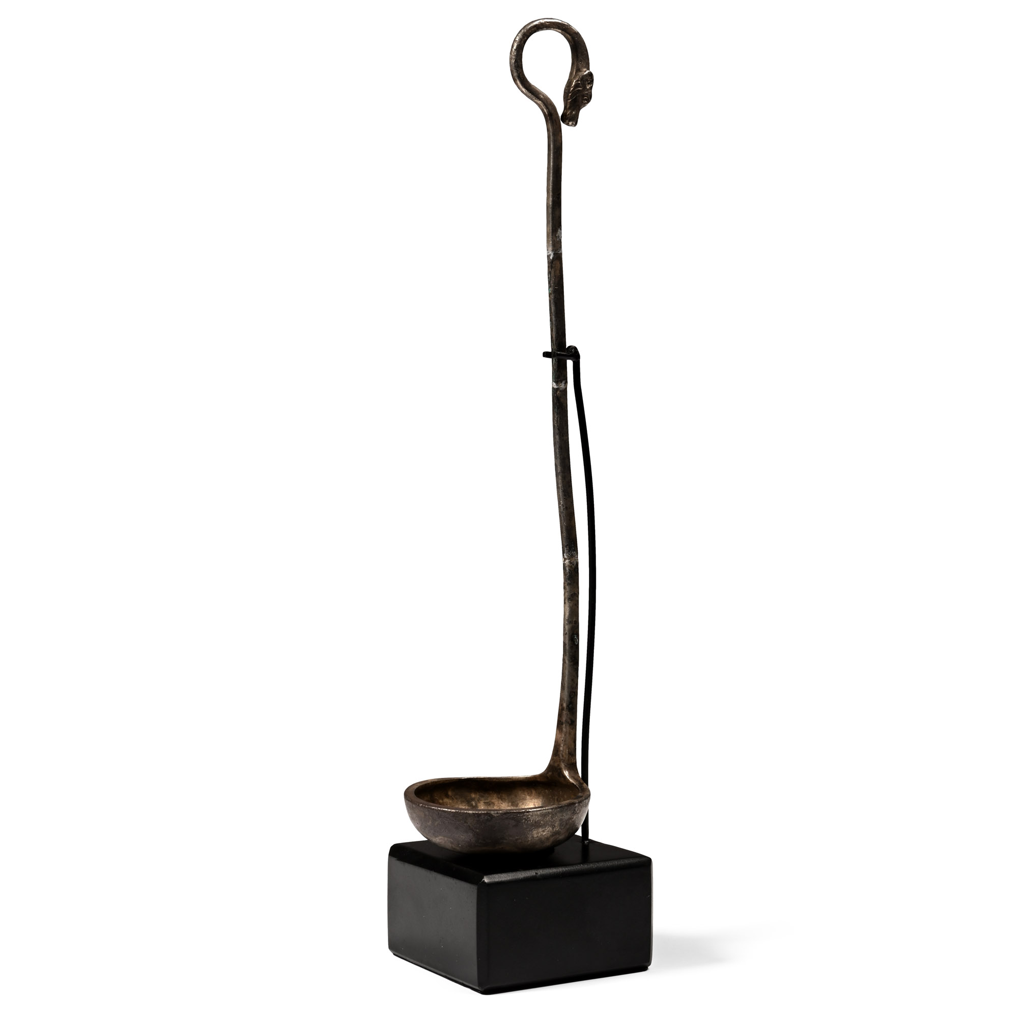 Roman Silver Ladle with Beast Finial
