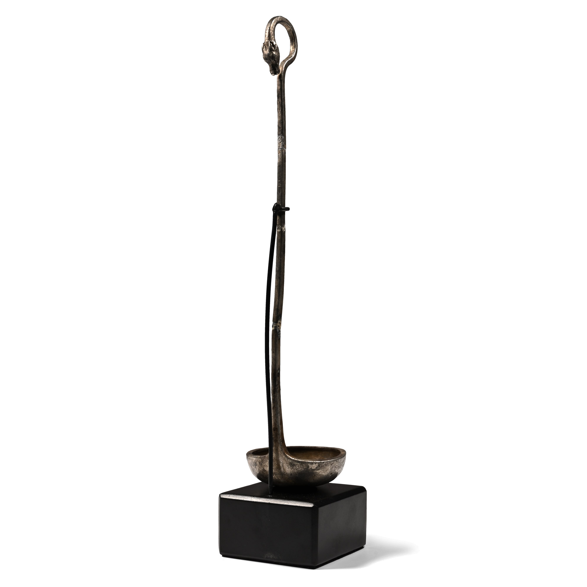 Roman Silver Ladle with Beast Finial