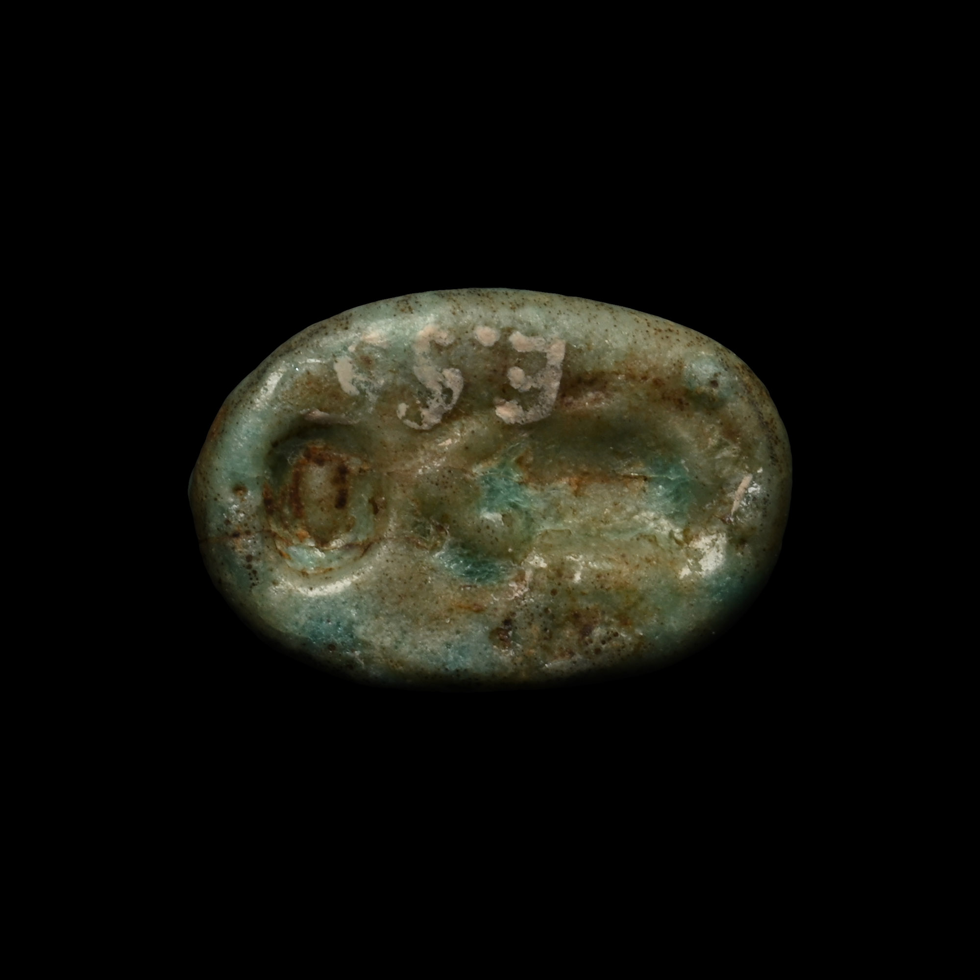 Egyptian Faience Frog Scaraboid