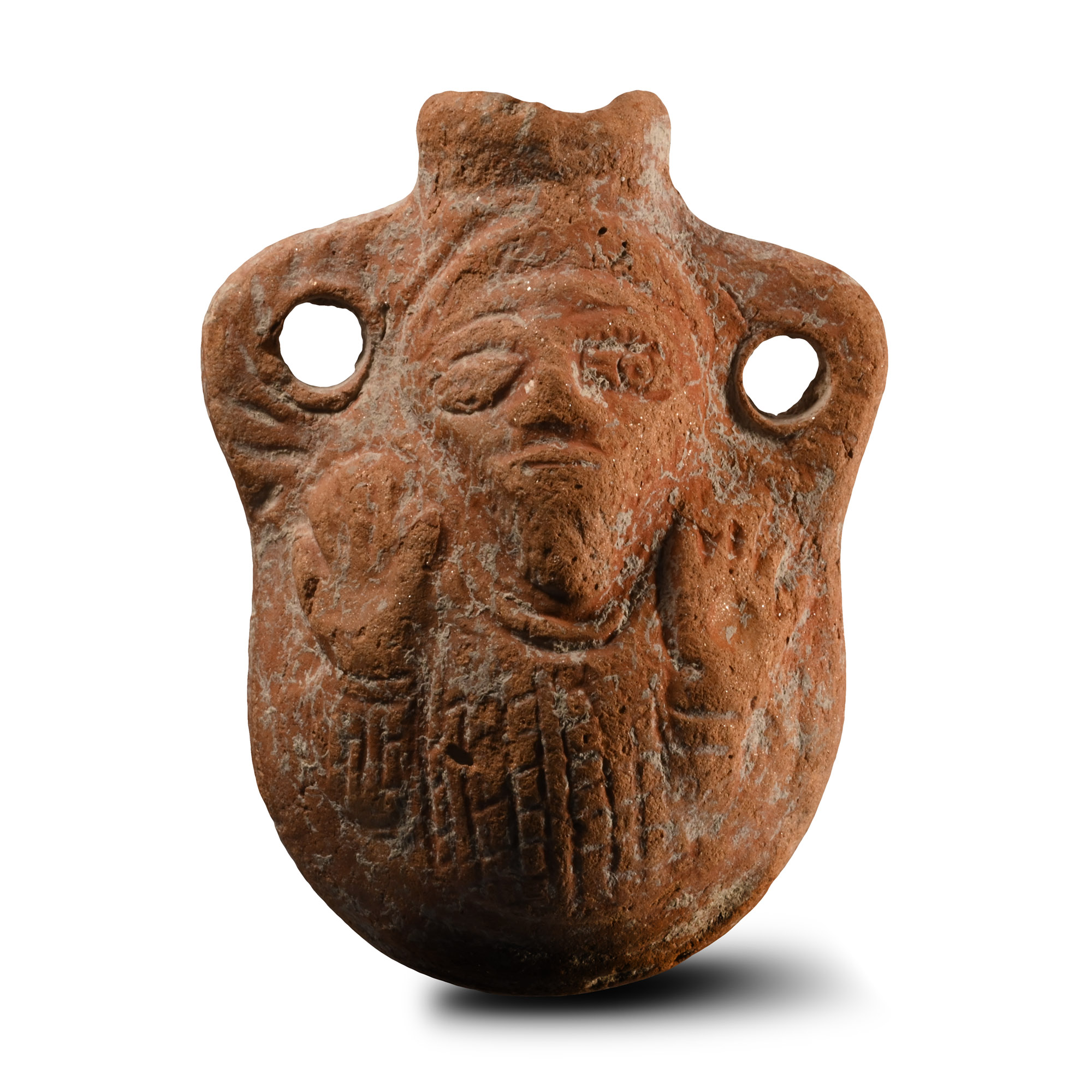 Byzantine Terracotta Pilgrim Flask with a Saint
