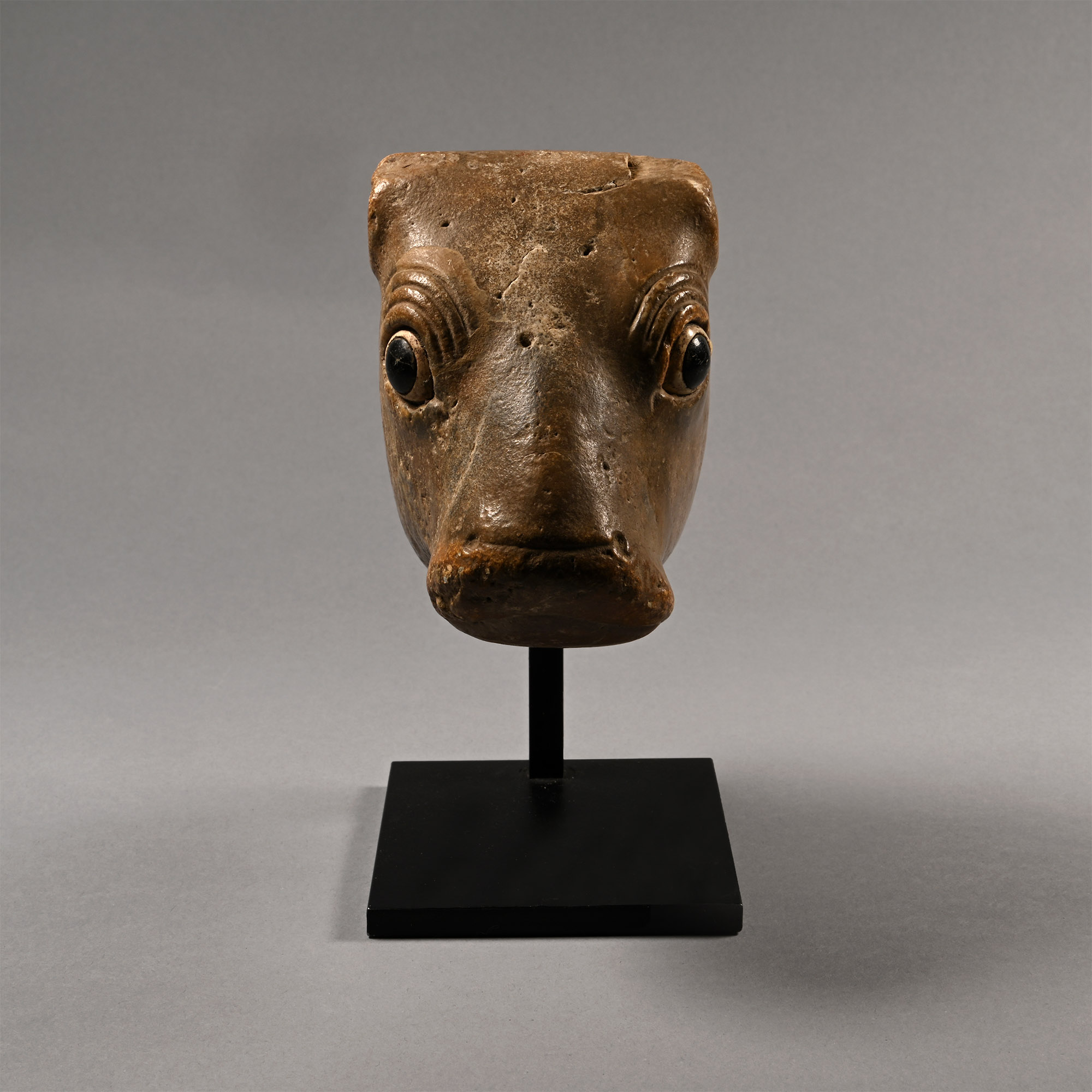 Sumerian Limestone Bull Head Protome